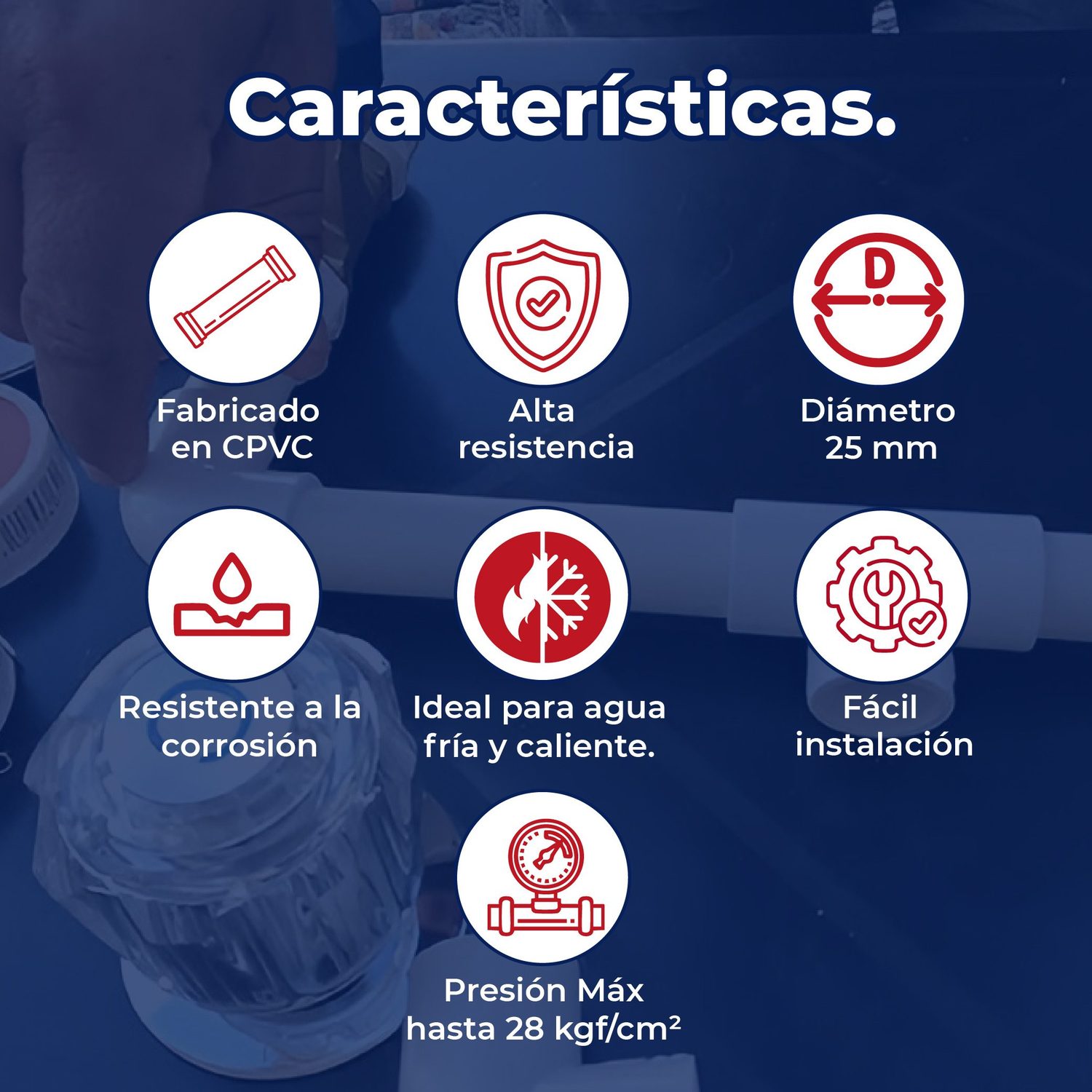 Tubo CPVC Rugo 25 mm (1”) x 6.1 m para Instalación Hidráulica