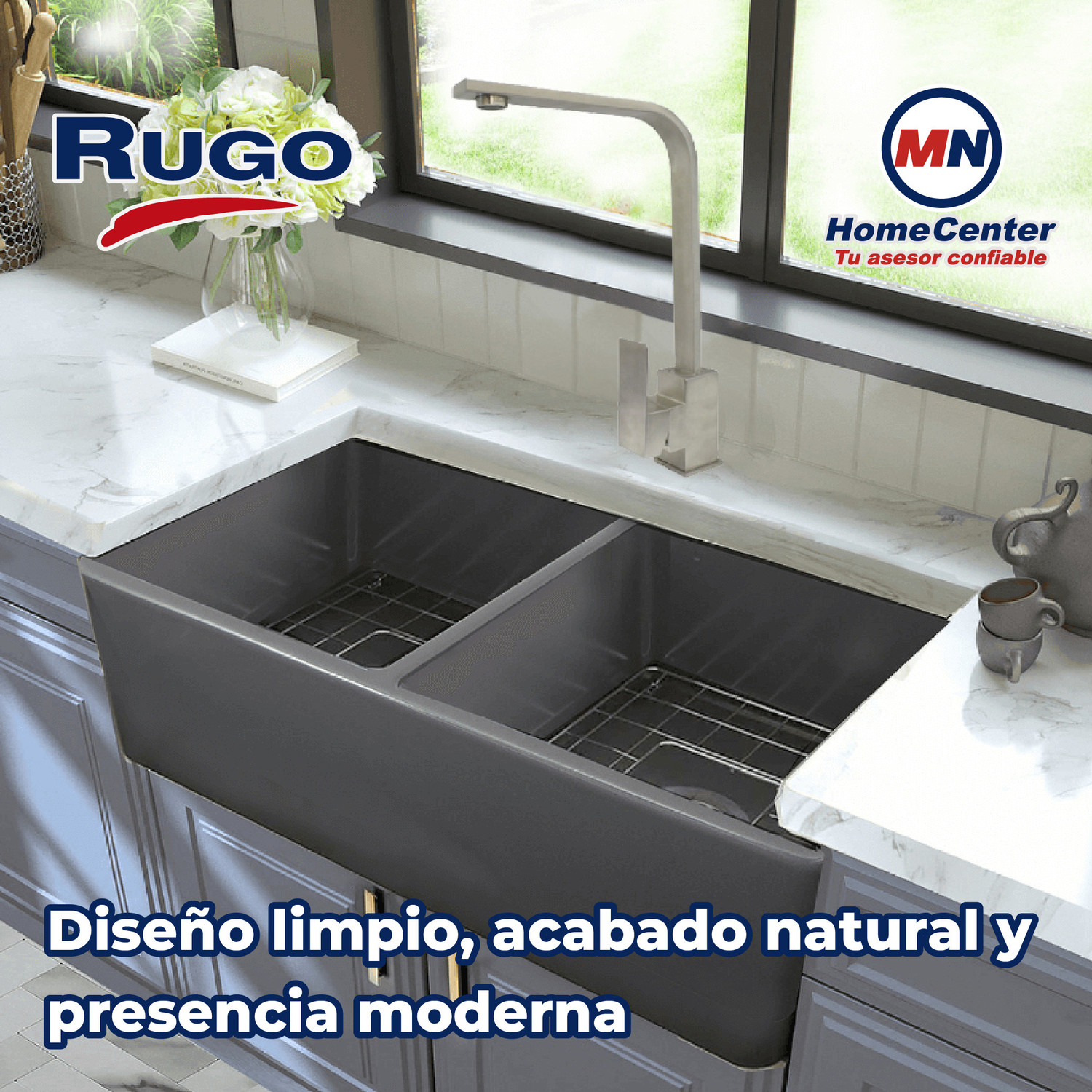 Llave Mezcladora Monomando Para Fregadero Rugo 014FM