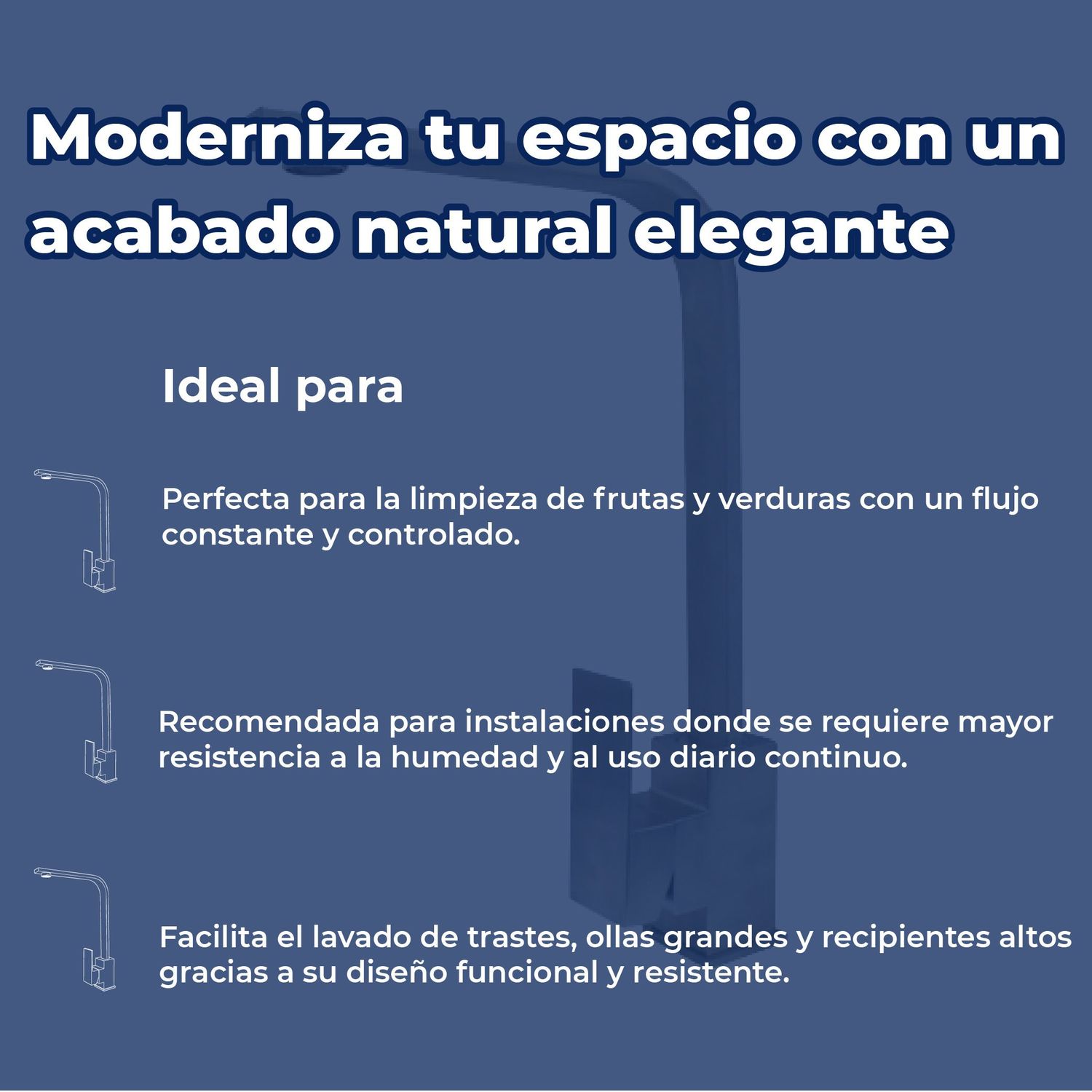 Llave Mezcladora Monomando Para Fregadero Rugo 014FM