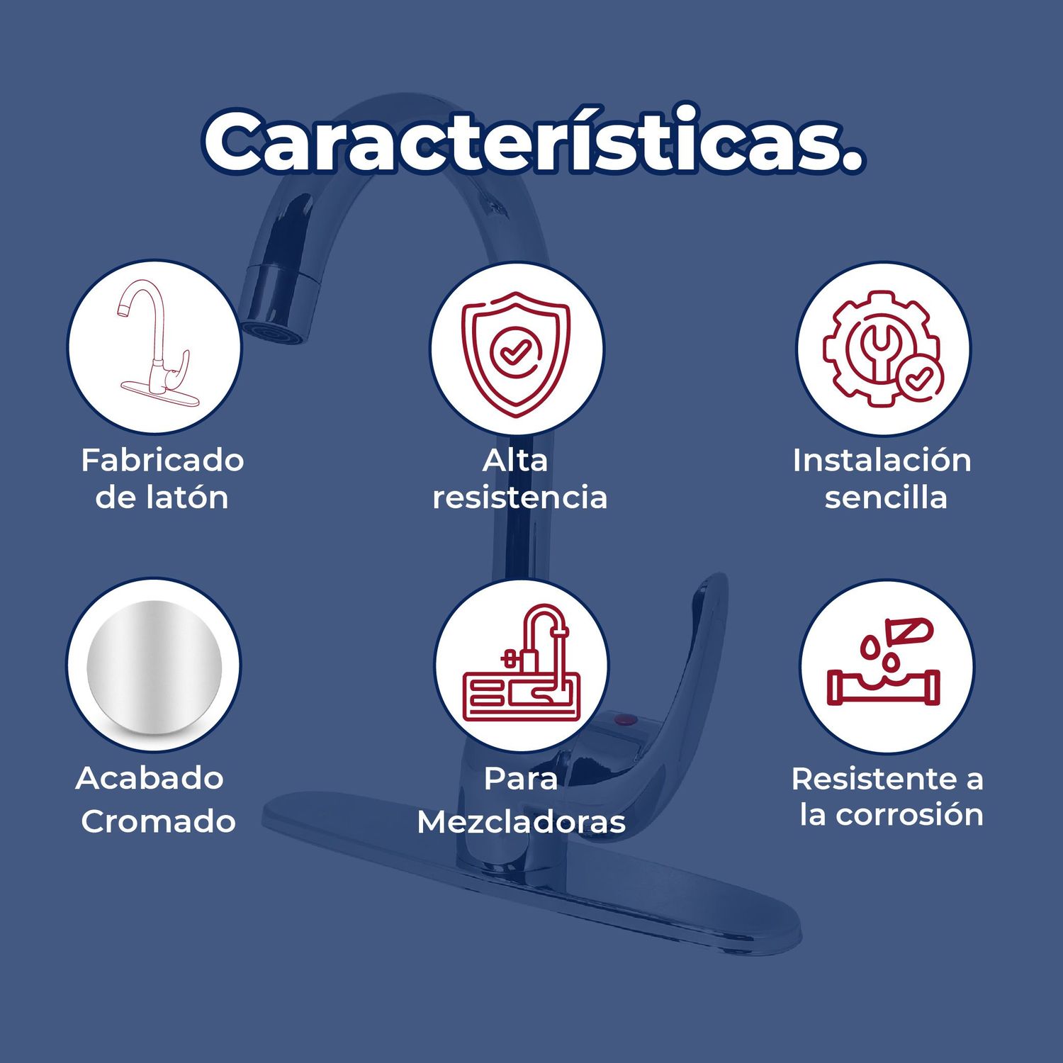 Llave Mezcladora Monomando al Piso Para Fregadero Rugo 104FM