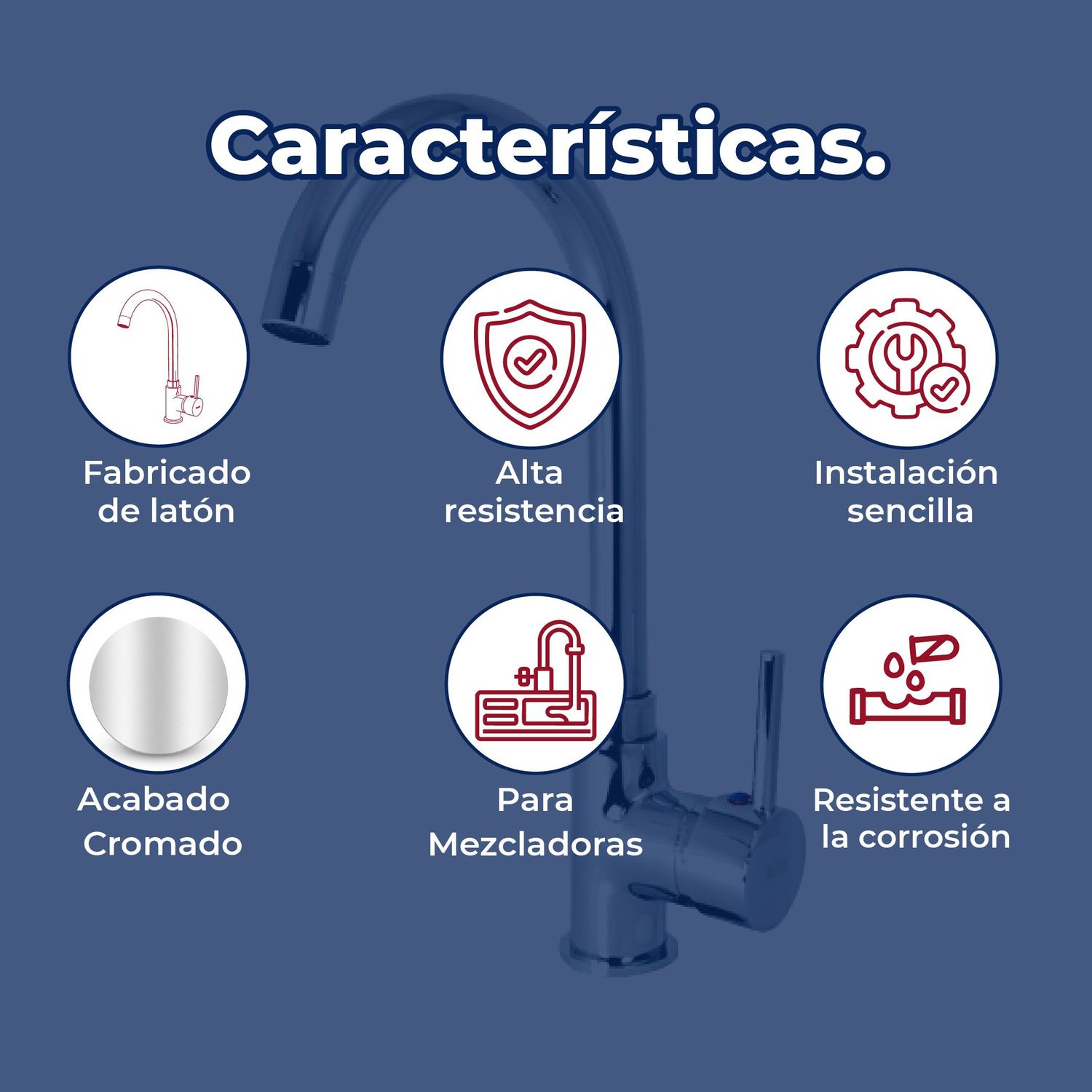 Llave Mezcladora Monomando al Piso Para Fregadero Rugo 109FM