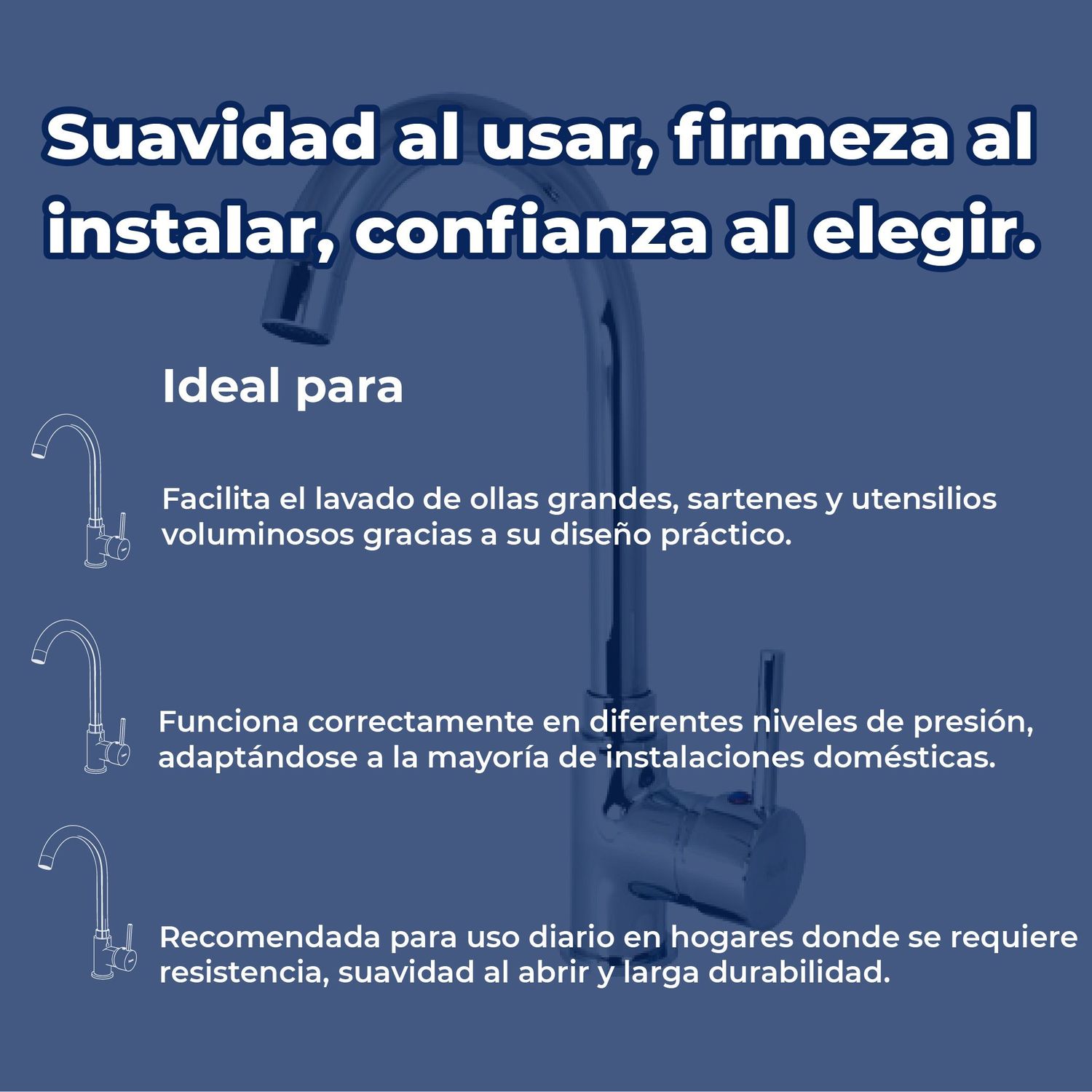 Llave Mezcladora Monomando al Piso Para Fregadero Rugo 109FM