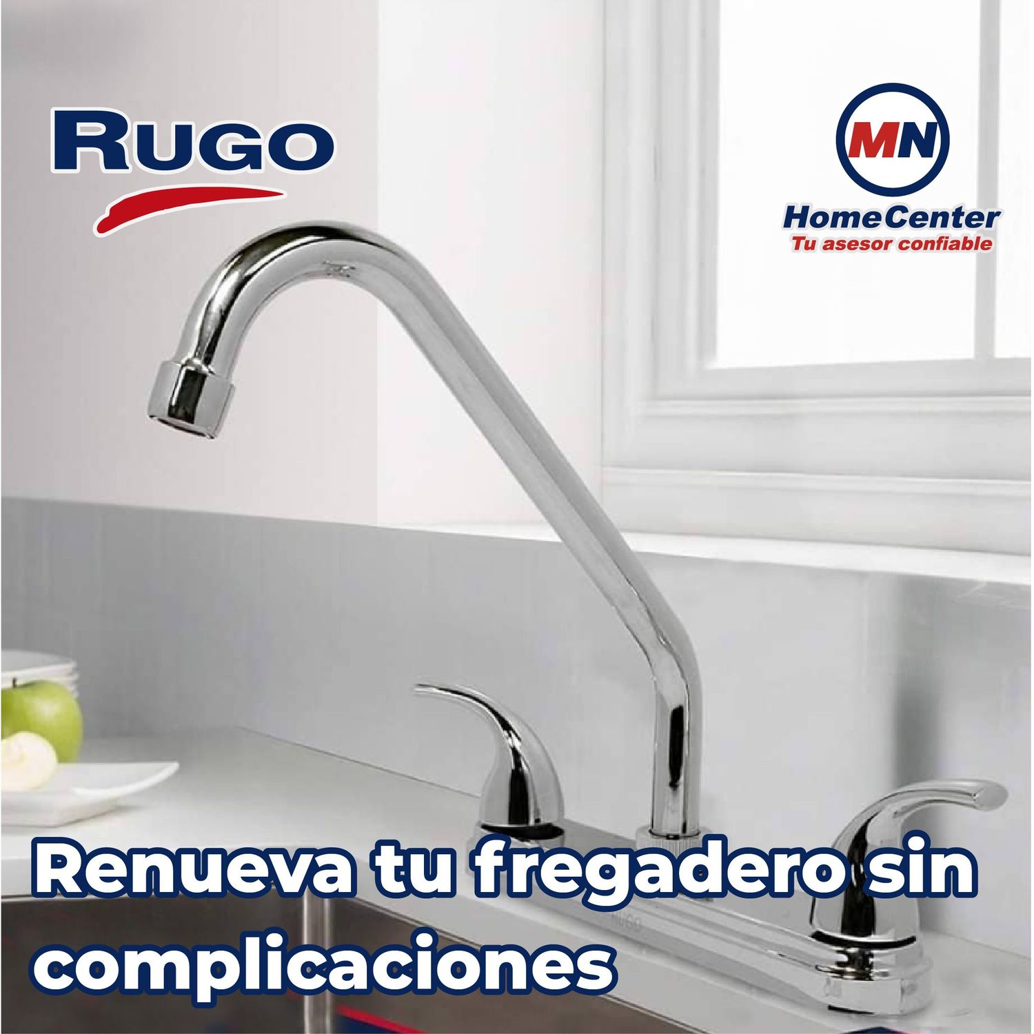 Llave Mezcladora Para Fregadero 8" Rugo Manerales Géminis 8IGN