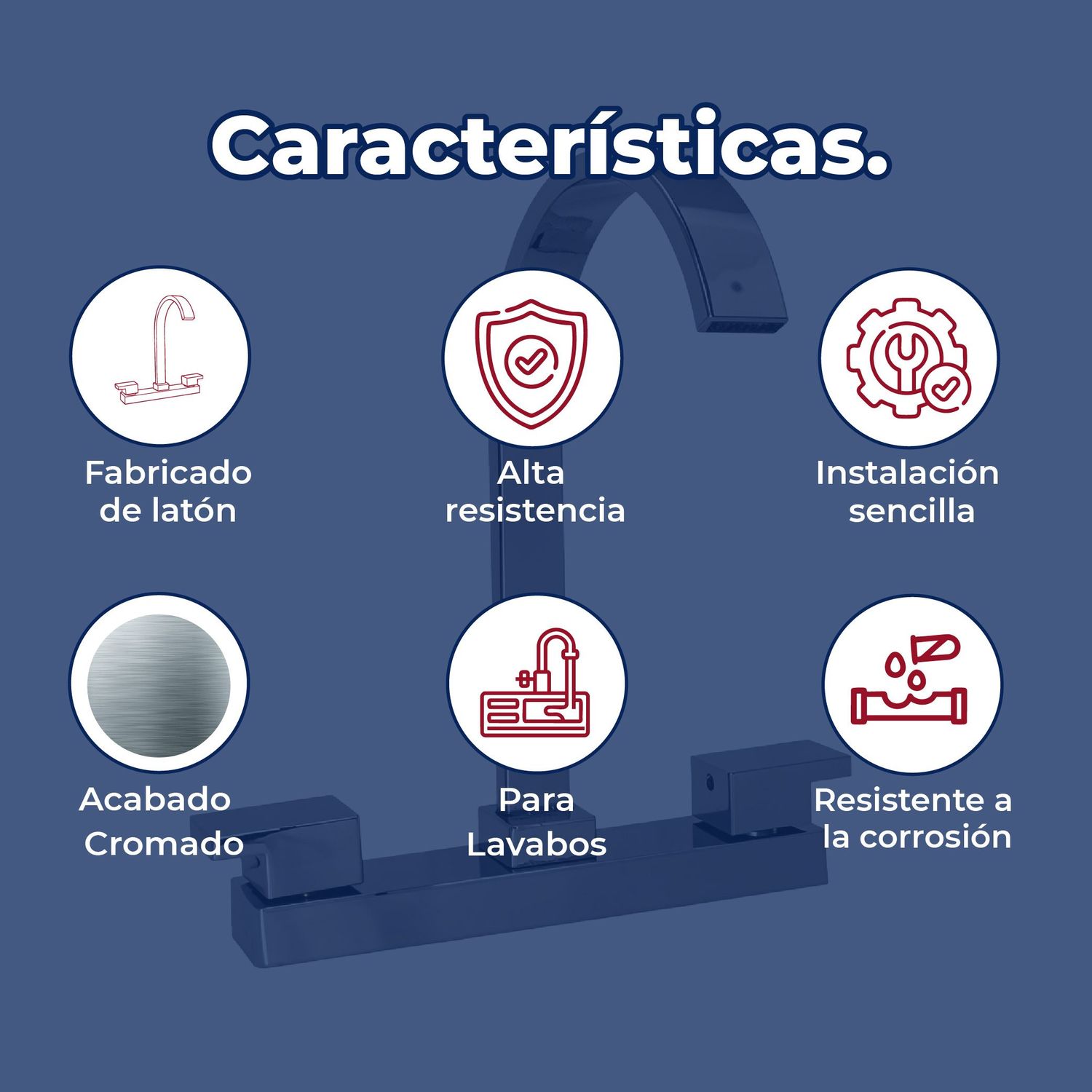 Llave Mezcladora al Piso Para Fregadero 8" Con Cubierta Rugo 8MF