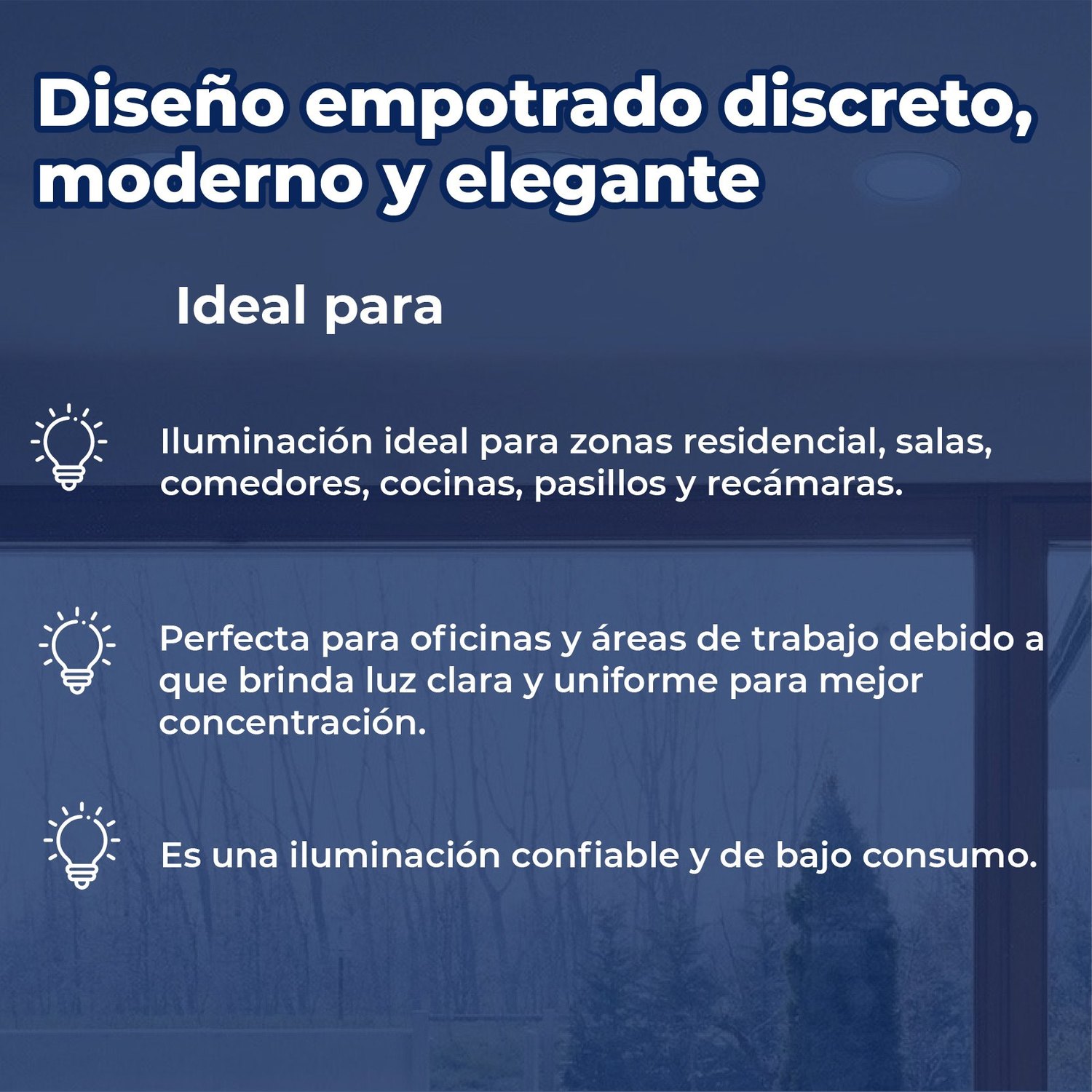 Luminario led empotrado 5 pulgadas 12 watts 6000K led blanco