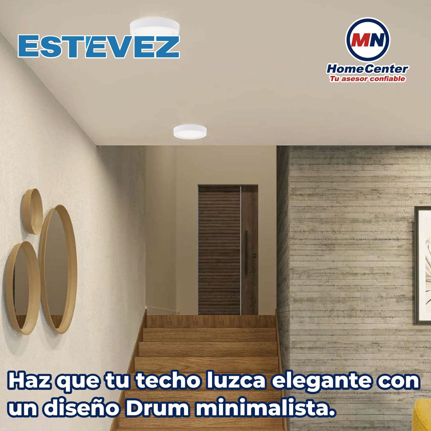 Luminario led sobreponer techo 6 pulgadas 12 watts drum blanco