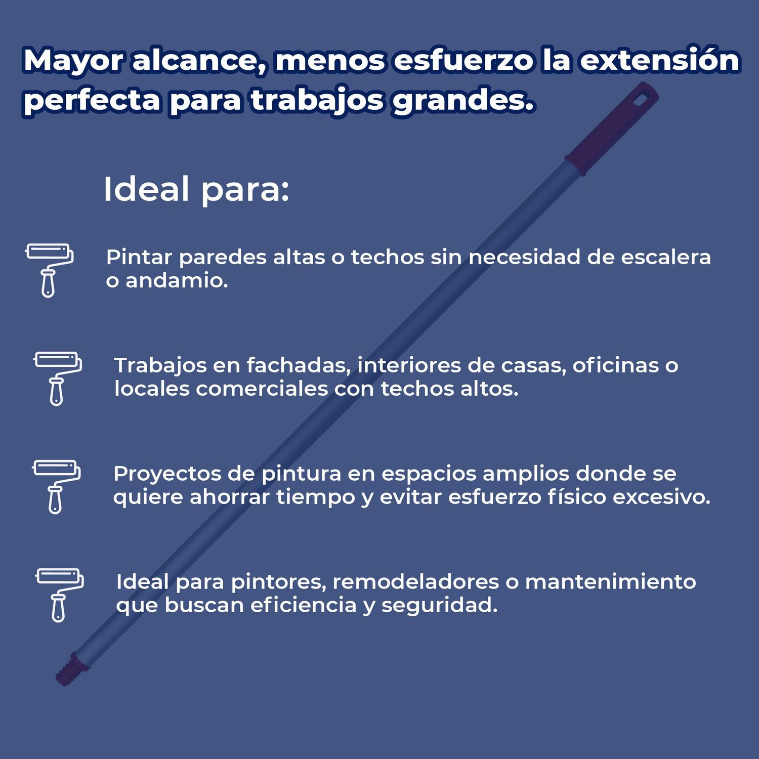 Extensión Para Rodillo de Aluminio 1.20 MT