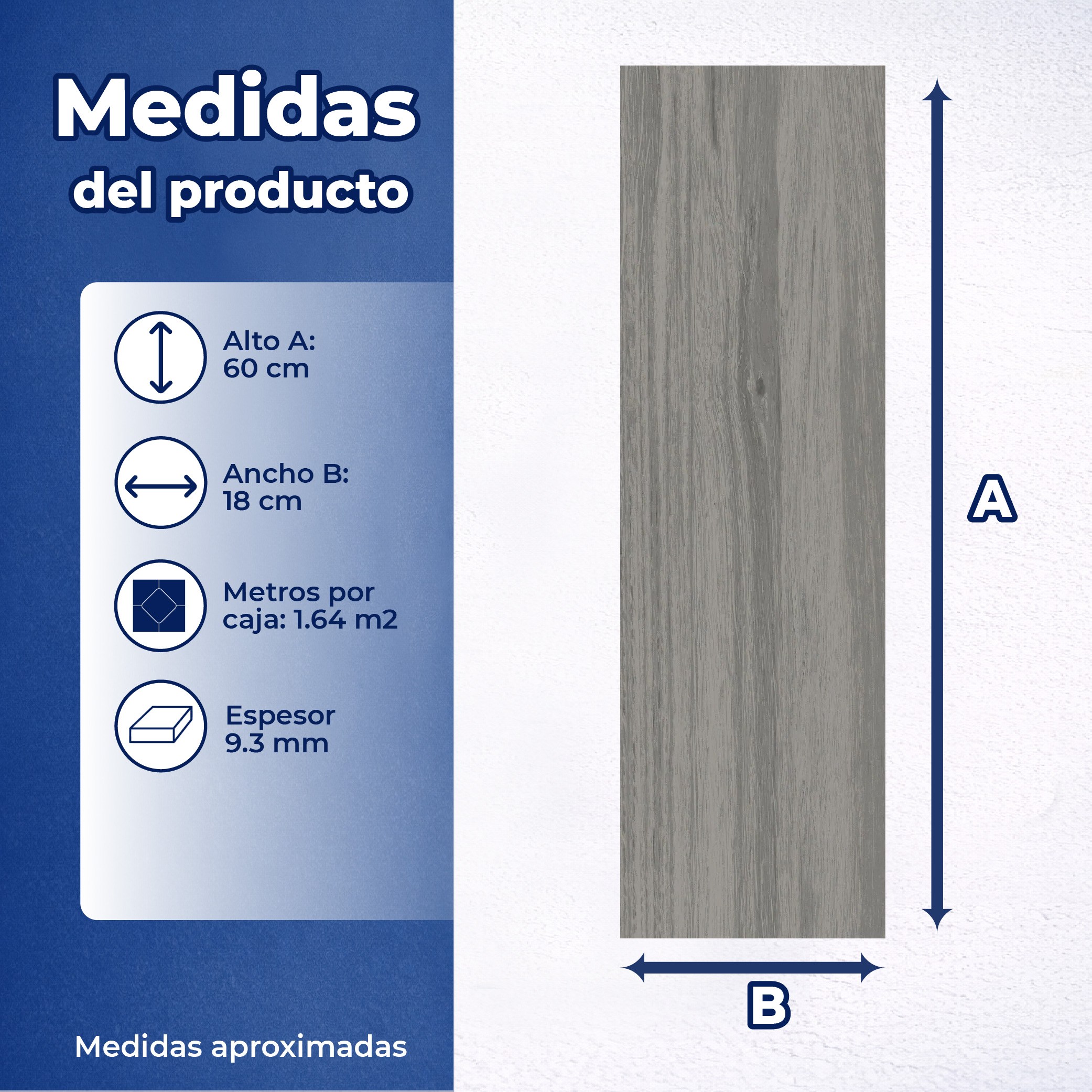Piso Gray Living Wood Daltile 18X60 1.64M2 STD ZLW5