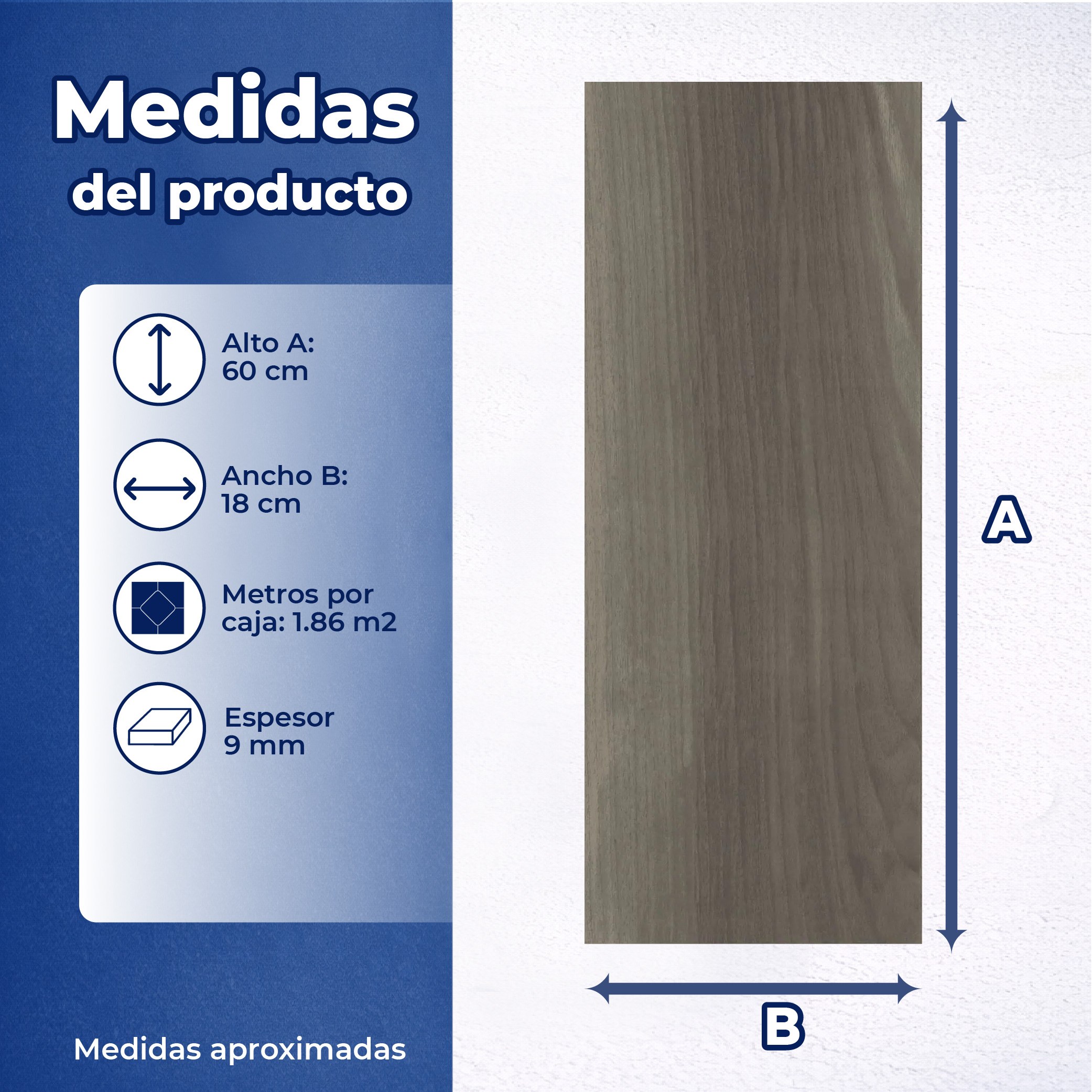 Piso Gray Emblem Daltile 18X60 1.64M2 STD EM03
