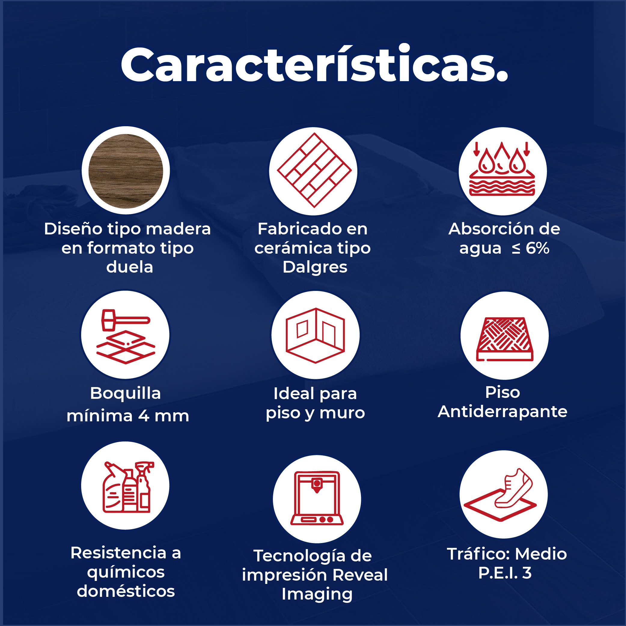 Piso Natural Black Walnut Daltile 18X60 1.64M2 STD ZDM3