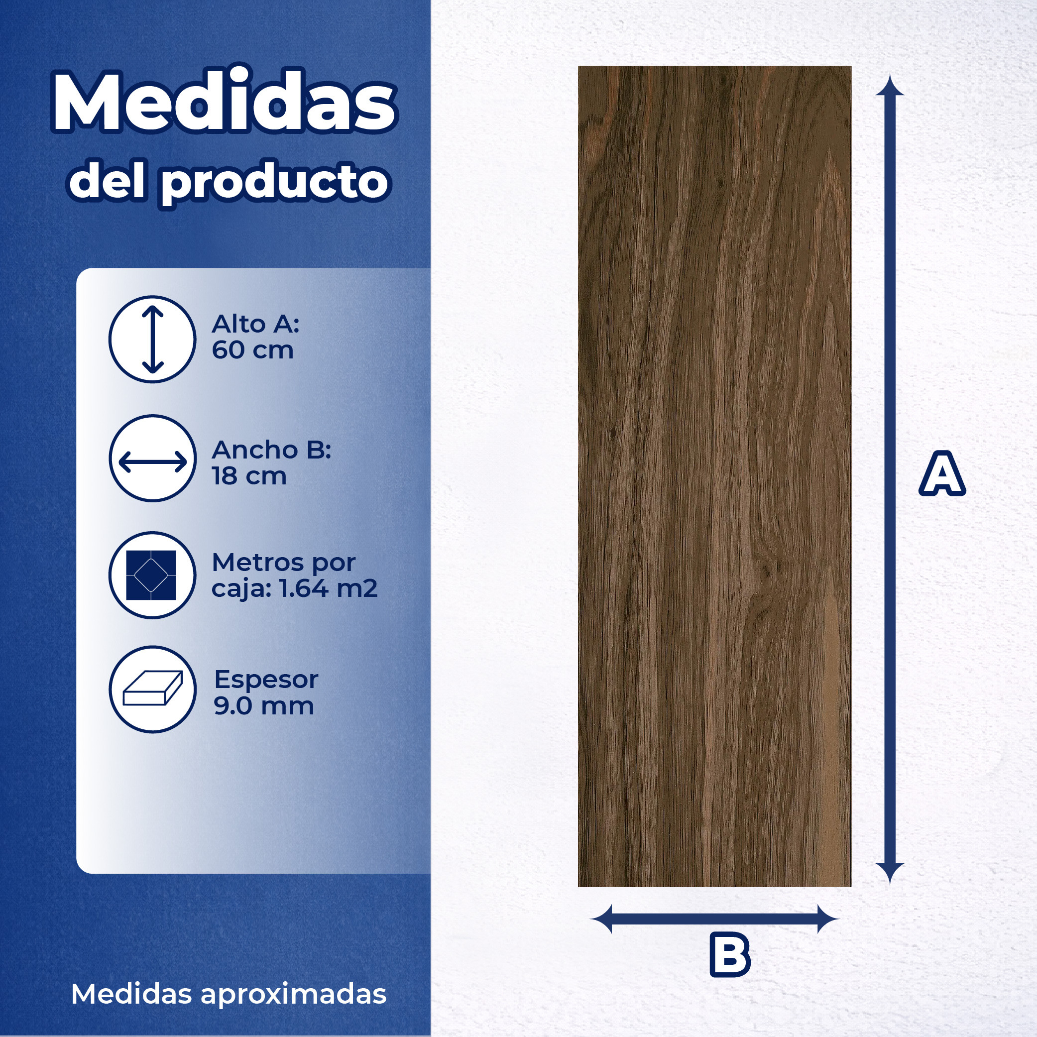 Piso Natural Black Walnut Daltile 18X60 1.64M2 STD ZDM3