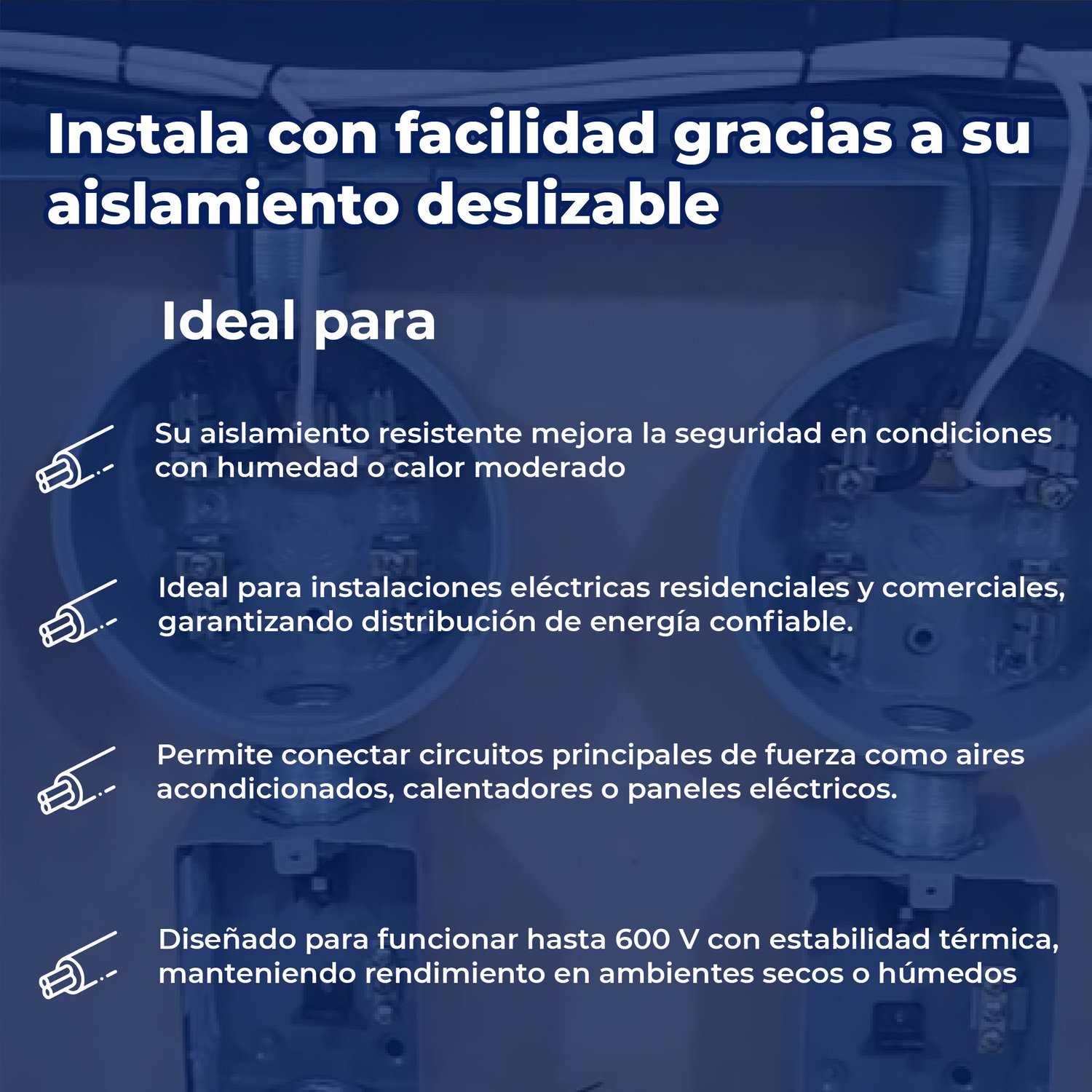 Cable Eléctrico de Cobre Blanco Indiana 100 M CAL 6 THW-LS 600 V