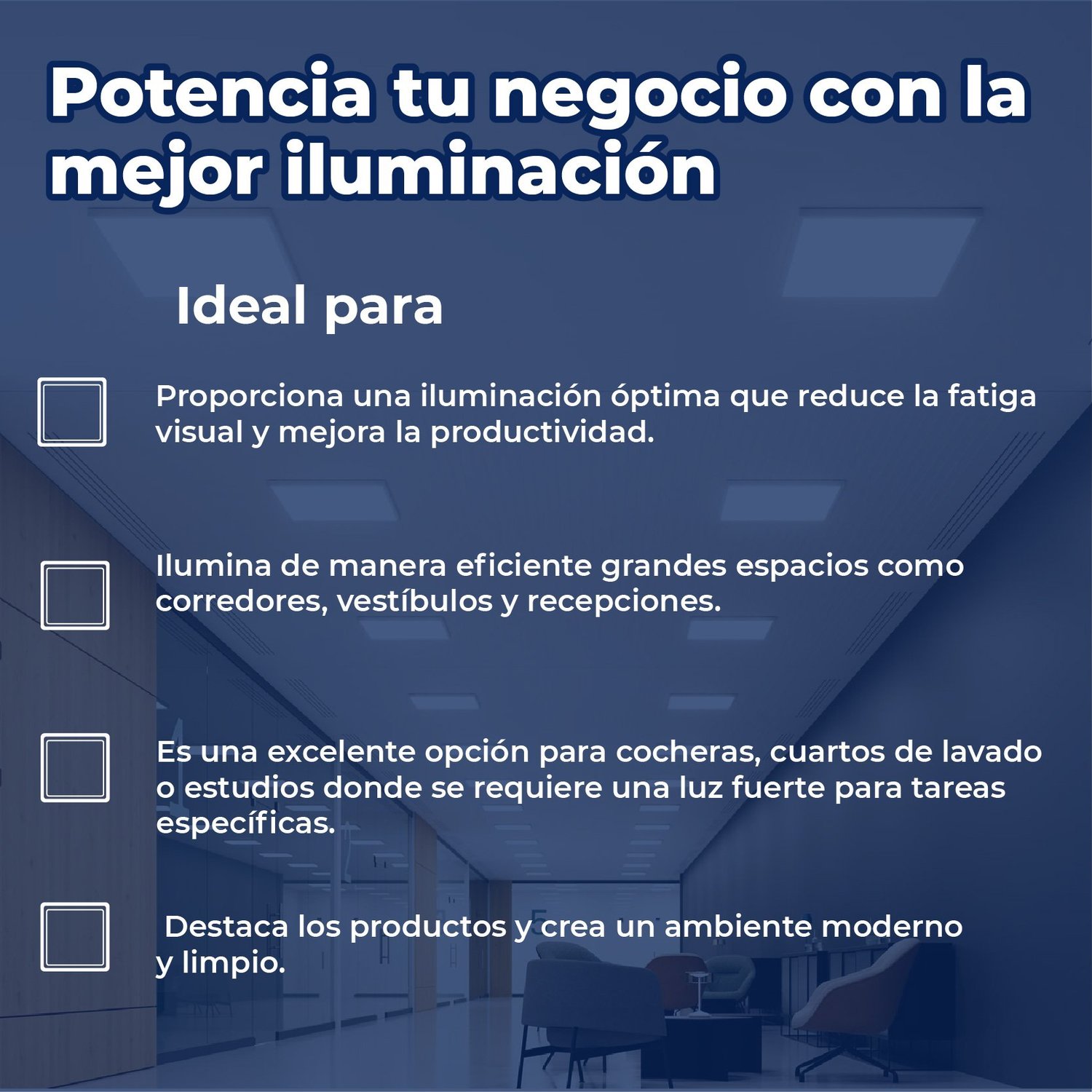 Luminario panel led 60X60 CM 40 W luz blanco frio