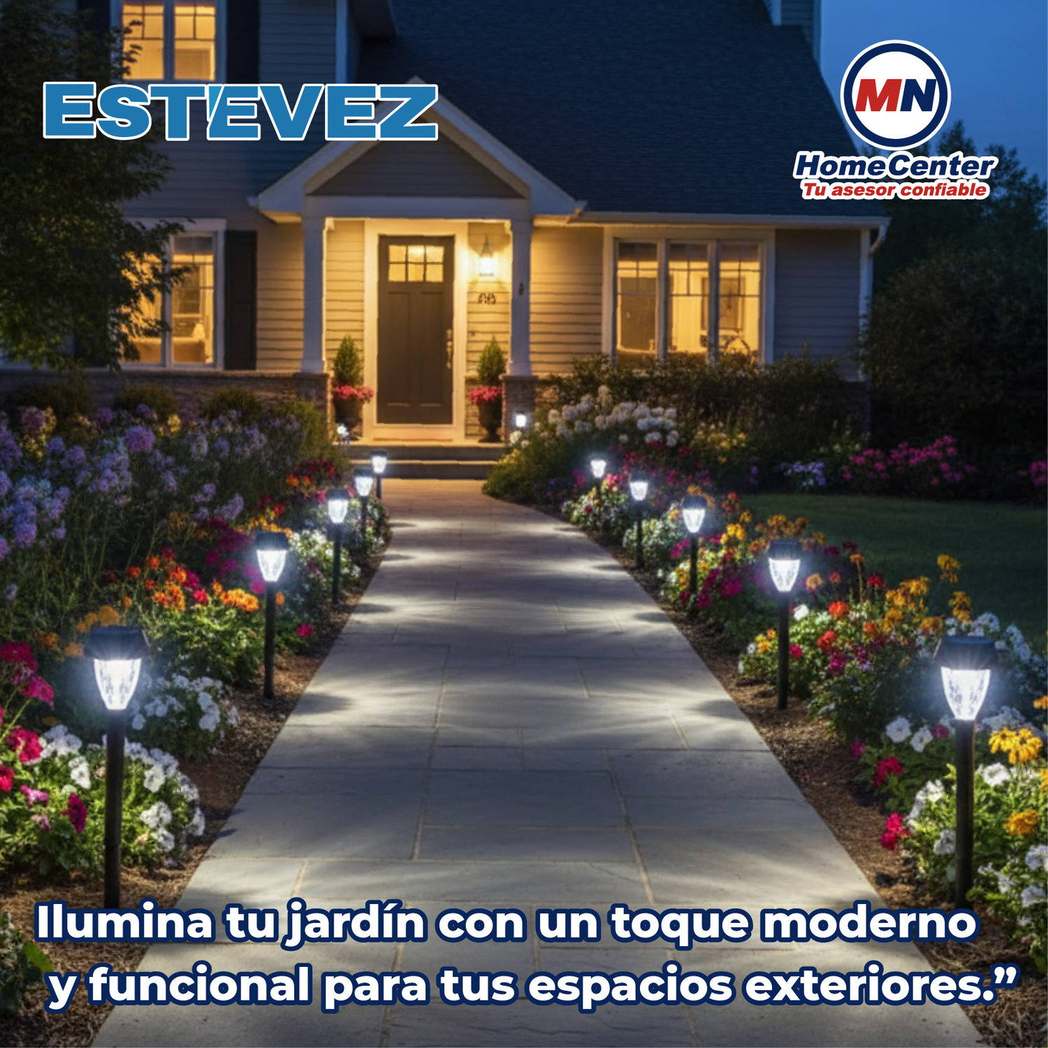 Luminario solar led jardin estaca recargable 5000K walk negro