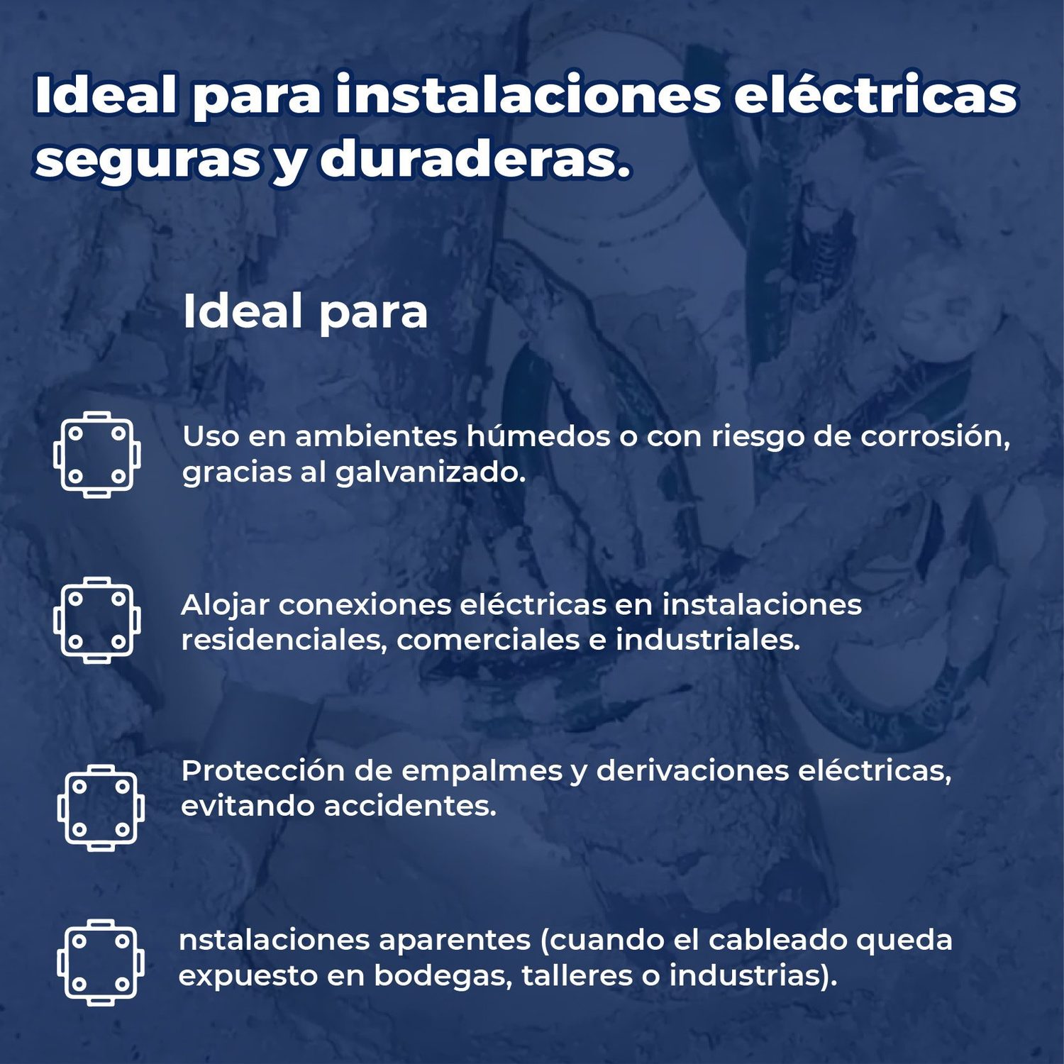 Caja octagonal galvanizada 3X3 reforzada