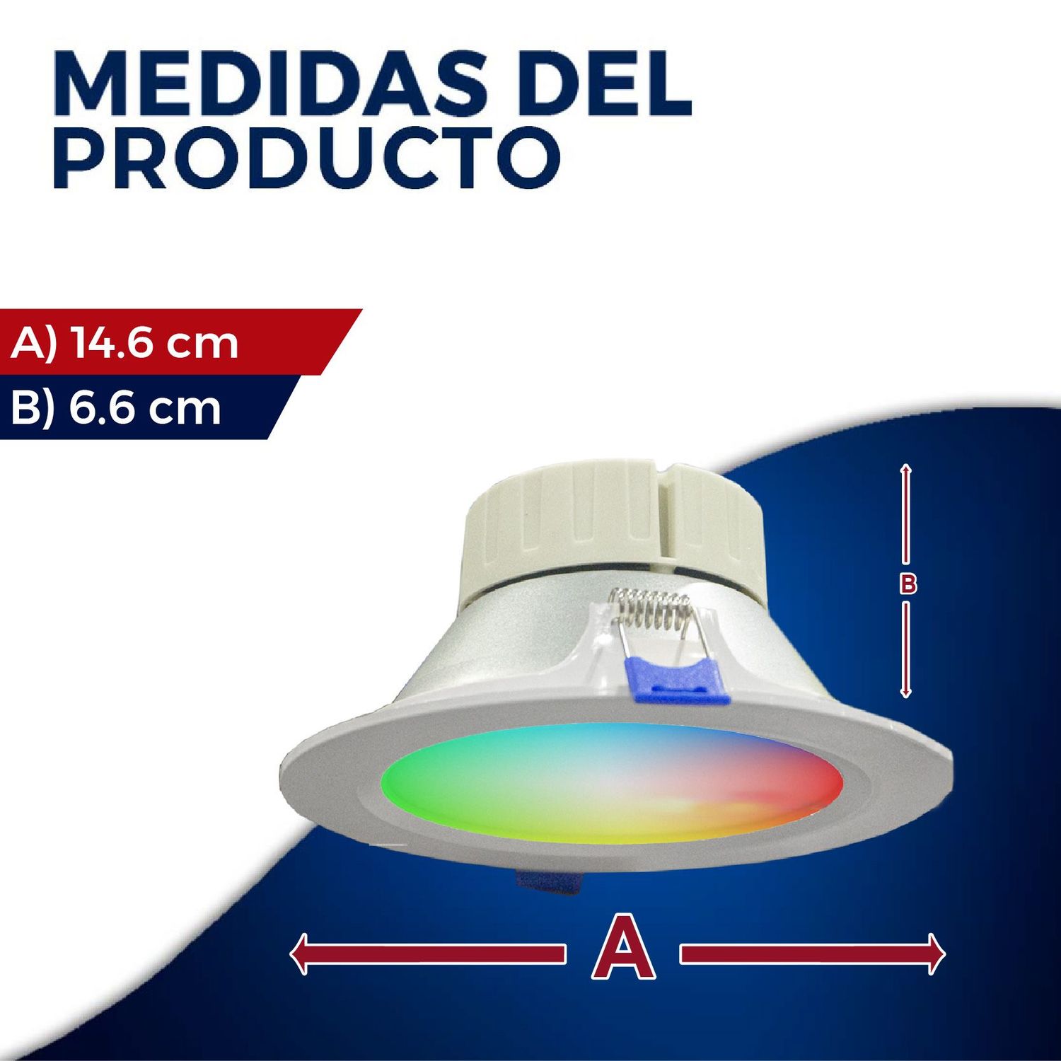 Luminario led empotrado smart 5 pulgadas 12 W con wifi