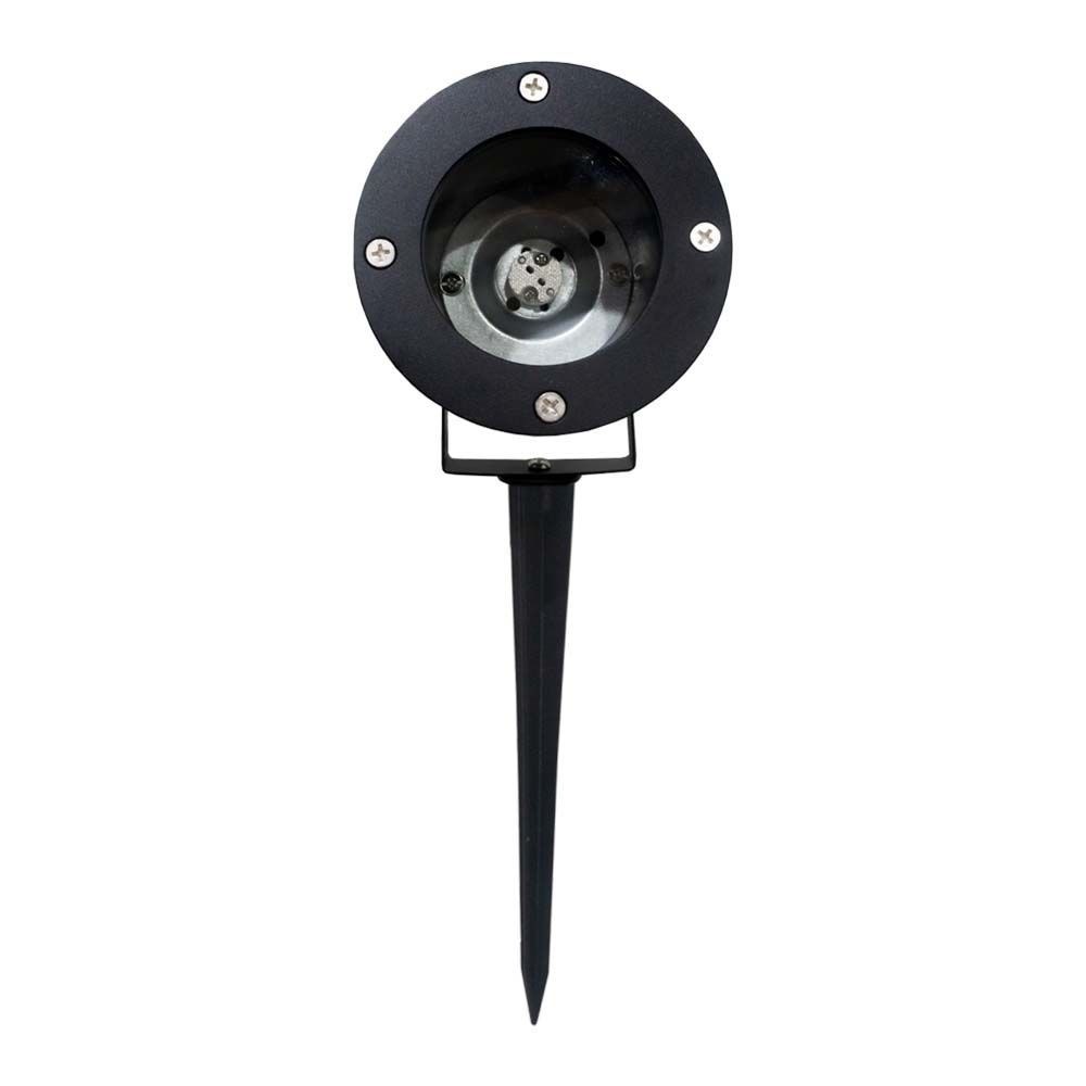 Luminario reflector 4 pulgadas negro aluminio con estaca
