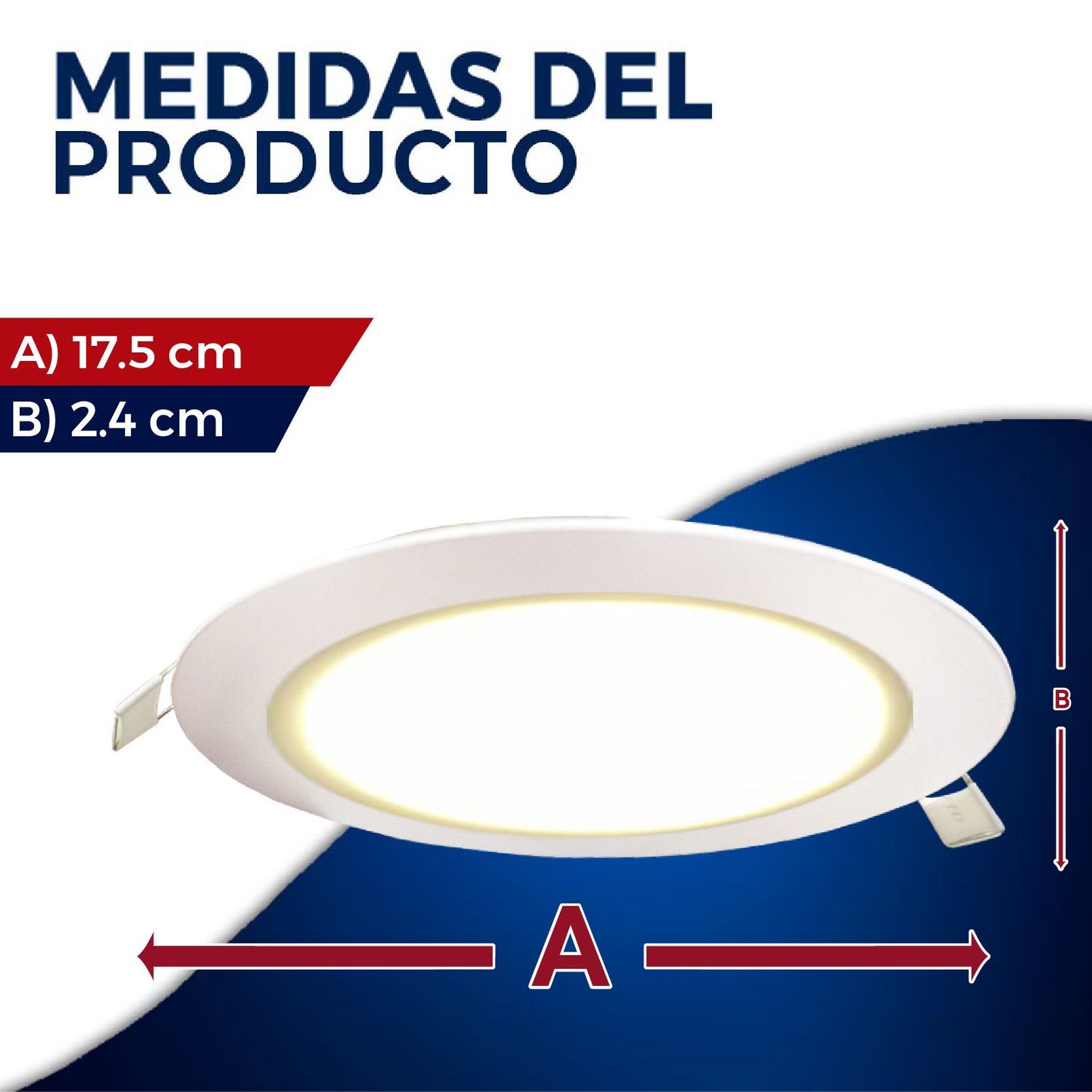 Luminario Flat empotrar 6 pulgadas 12 W luz blanco dinámico