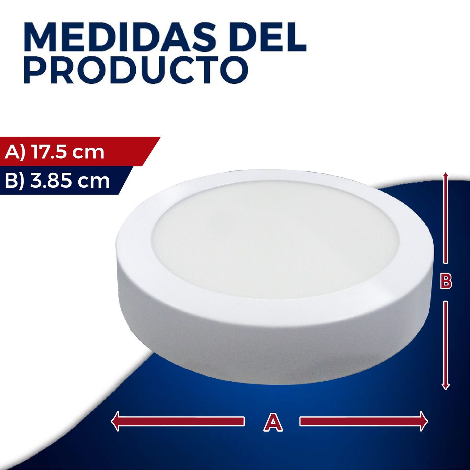 Luminario led sobreponer techo 6 pulgadas 12 W drum