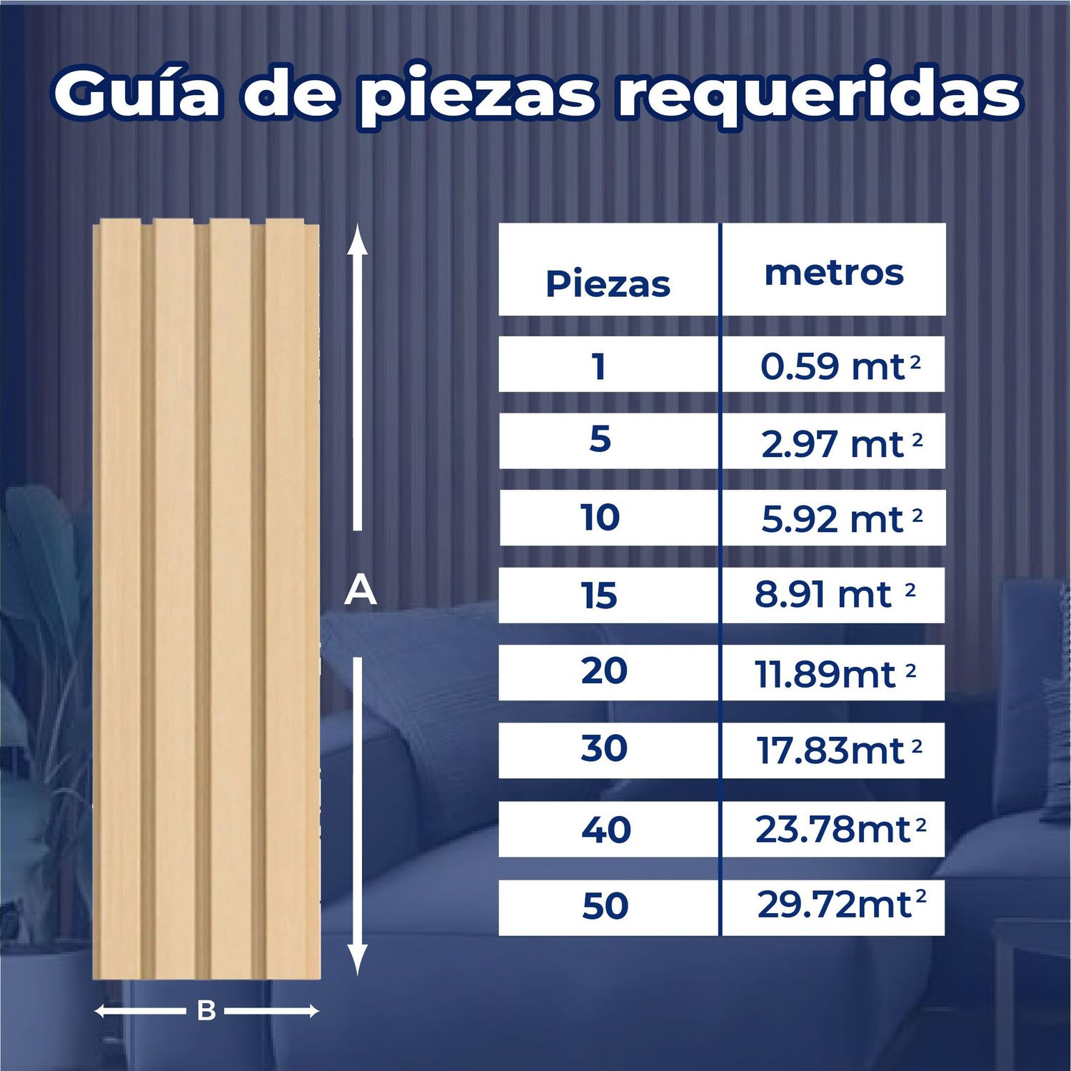 Panel Lambrin para pared WPC interior fresno 16.5X290X2.2 CM