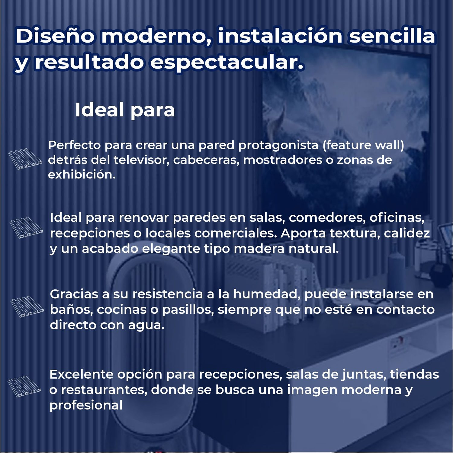 Panel Lambrin para Pared WPC Interior Gris 16.5X290X2.2 CM