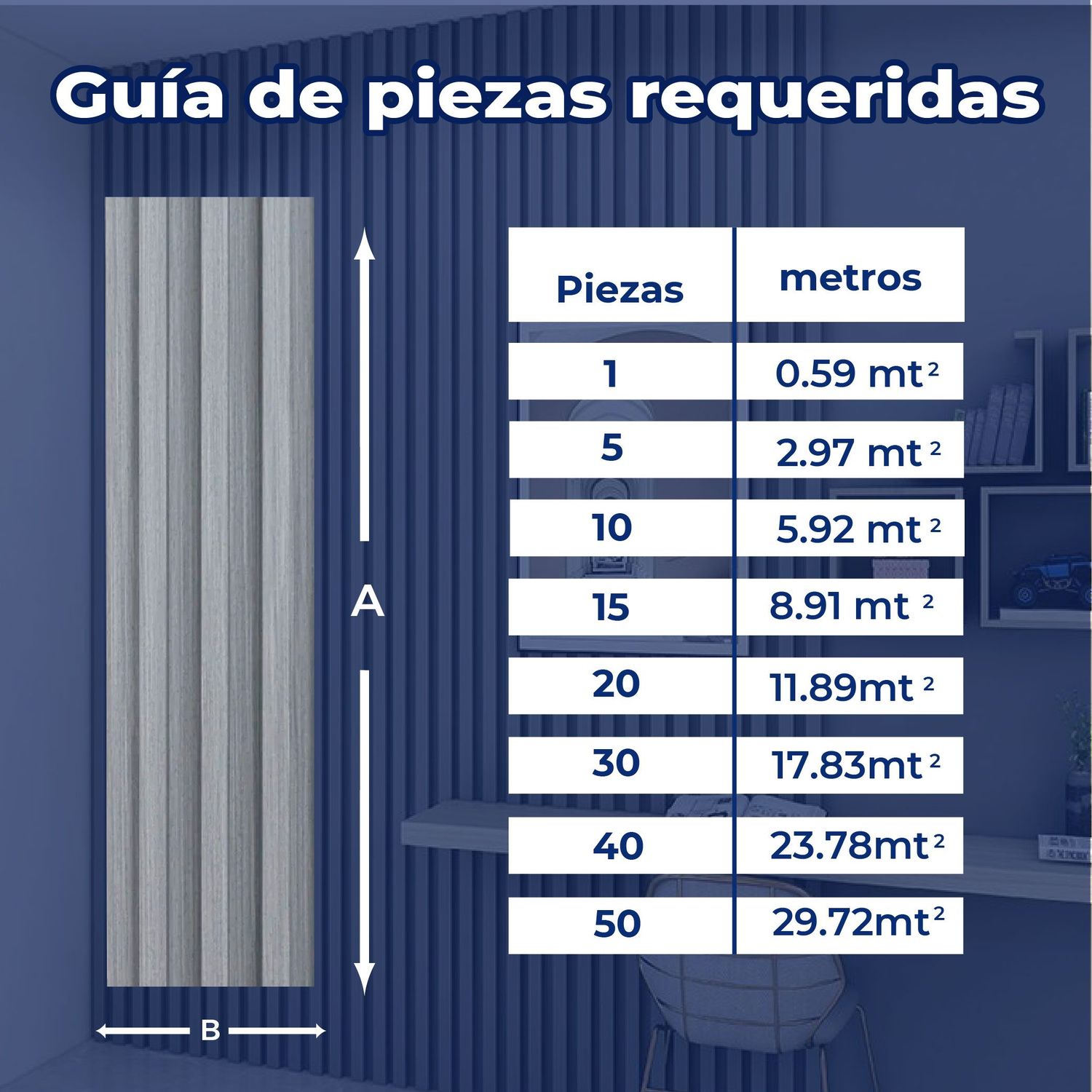 Panel Lambrin para Pared WPC Interior Gris 16.5X290X2.2 CM