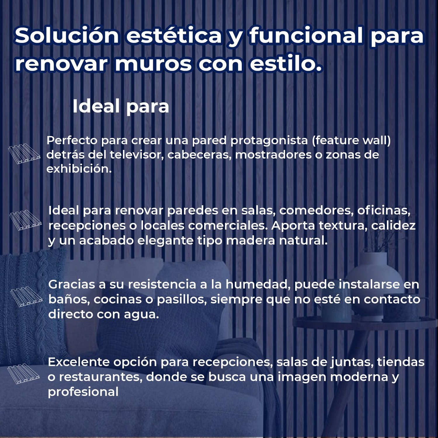 Panel Lambrin de pared WPC interior nogal 16.5X290X2.2 CM