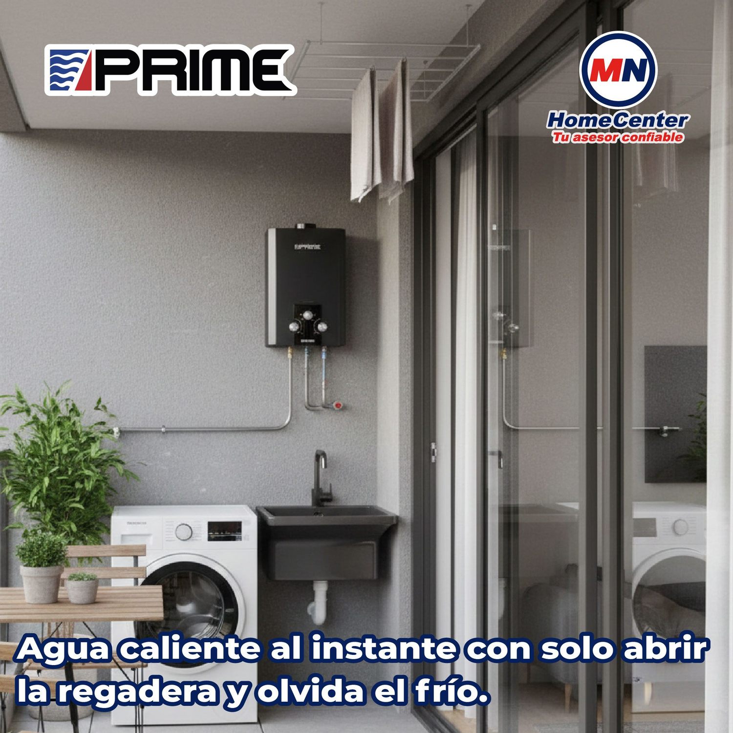 Calentador Paso 06 LTS Instantáneo Baja Presión GN Prime Negro