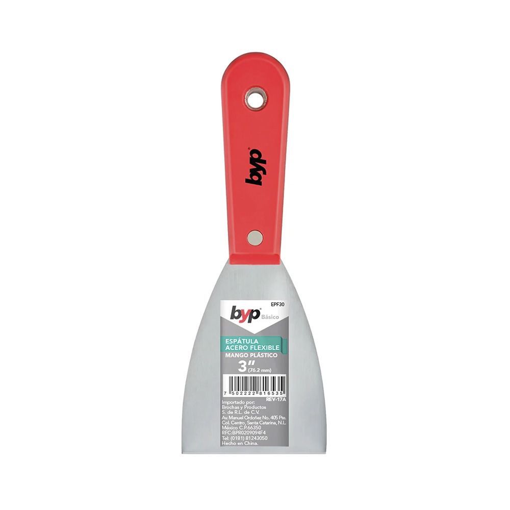 Espátula Flexible BYP 3 pulgadas Mango Plástico Natural