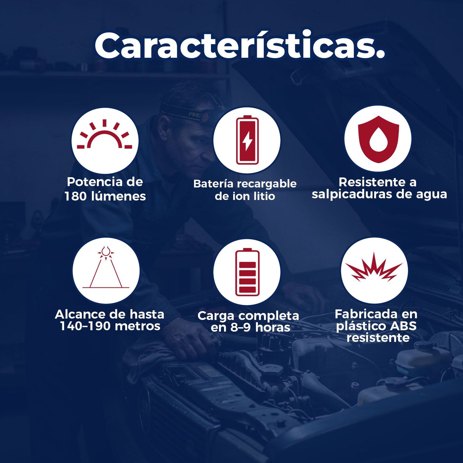 LINTERNA LED MINERO RECARGABLE 180 LM