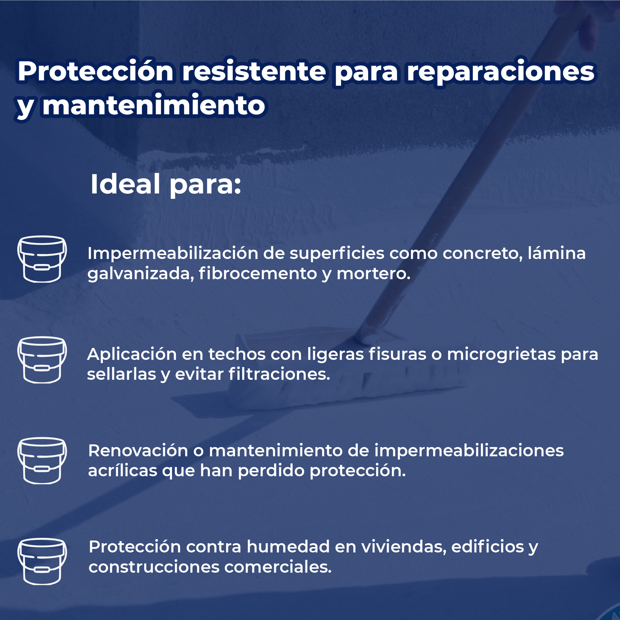 Impermeabilizante Acrílico Fibratado Blanco Impac 7000 3.8 L