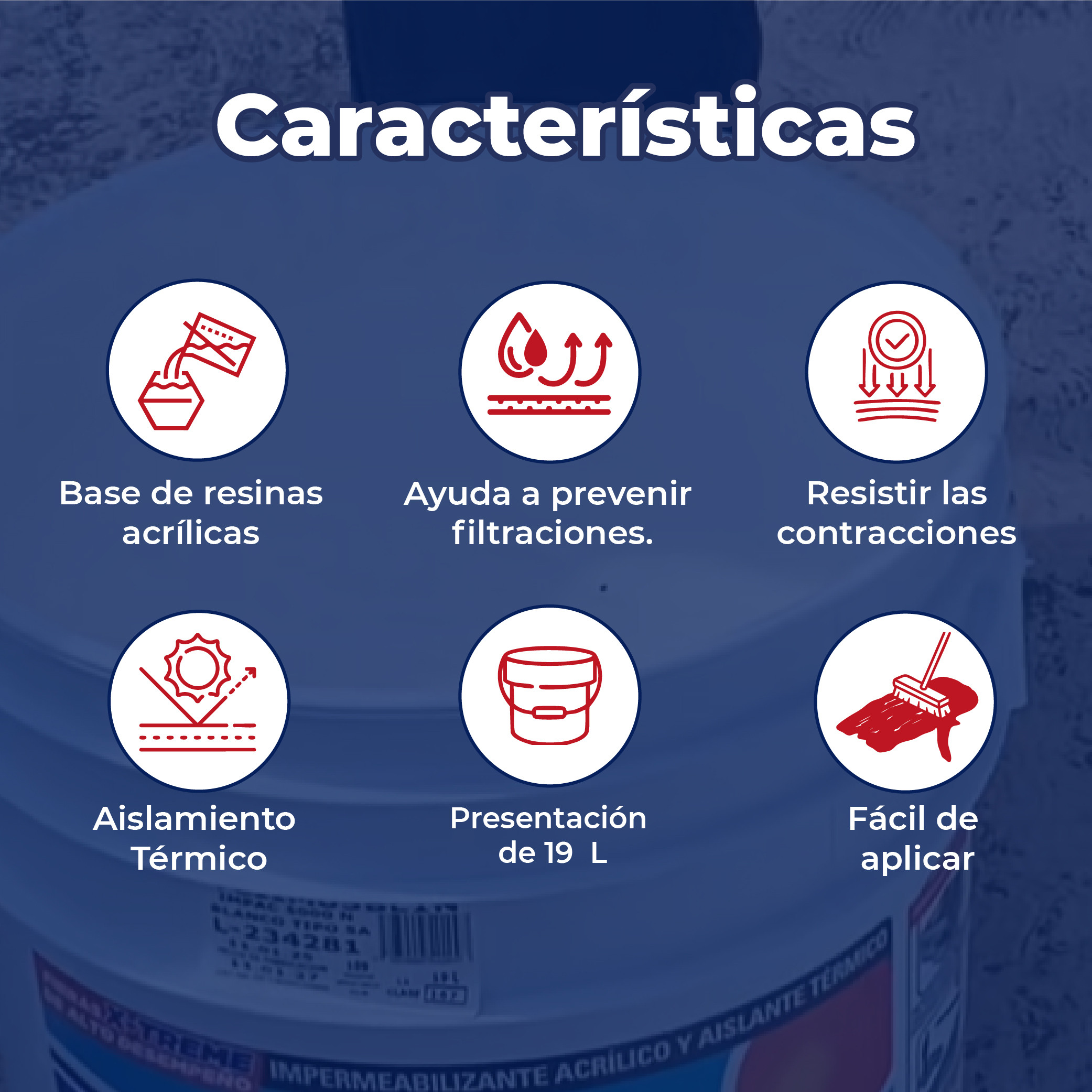 Impermeabilizante Acrílico Fibratado Blanco Impac 5000 19 L