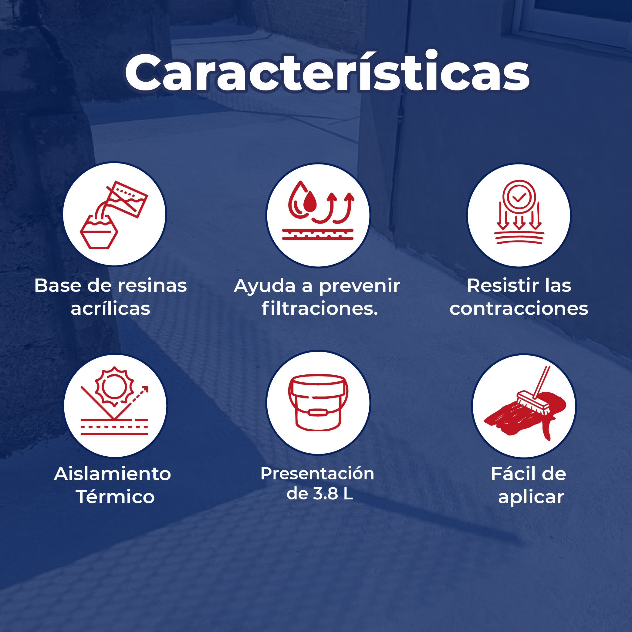 Impermeabilizante Acrílico Fibratado Blanco Impac 5000 3.8 L