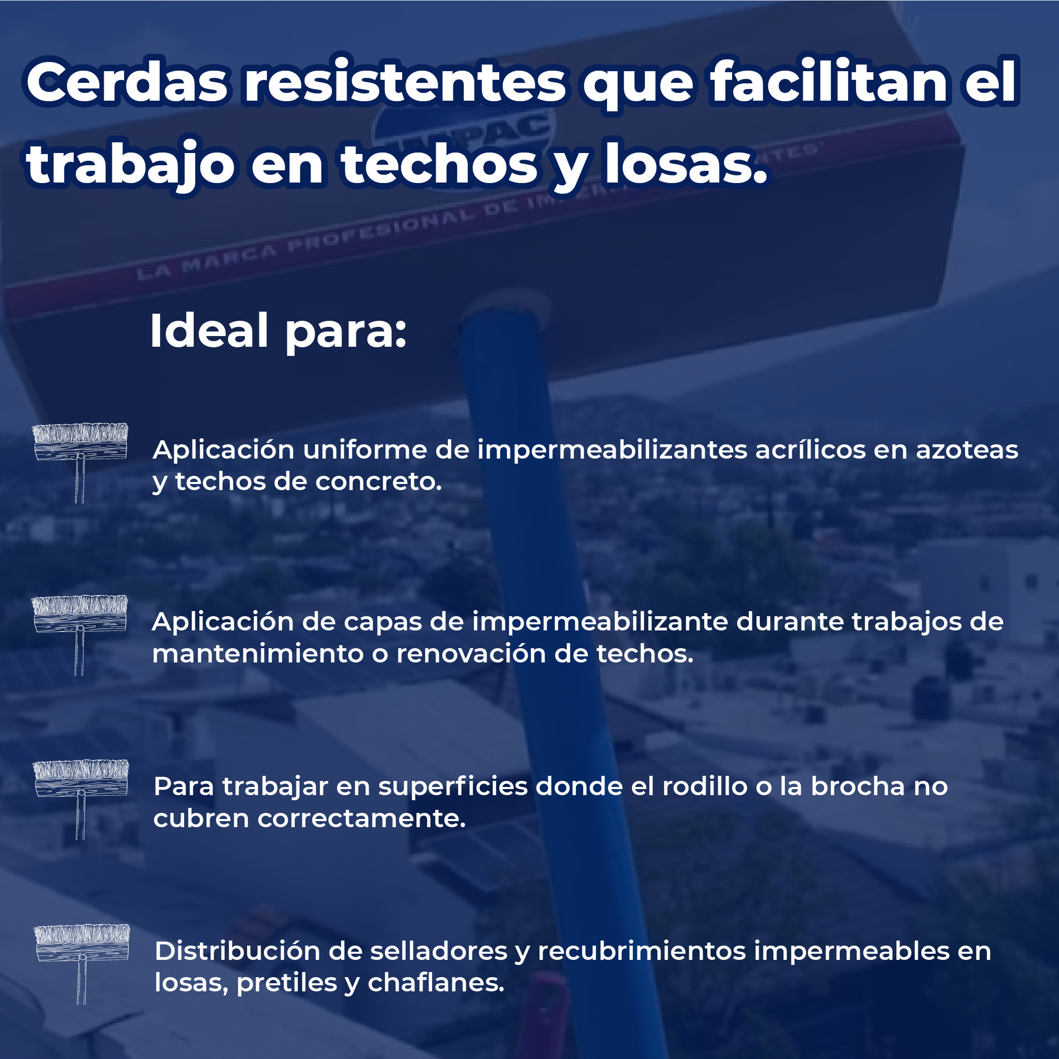 Cepillo de ixtle Impac Para Aplicación de Impermeabilizantes