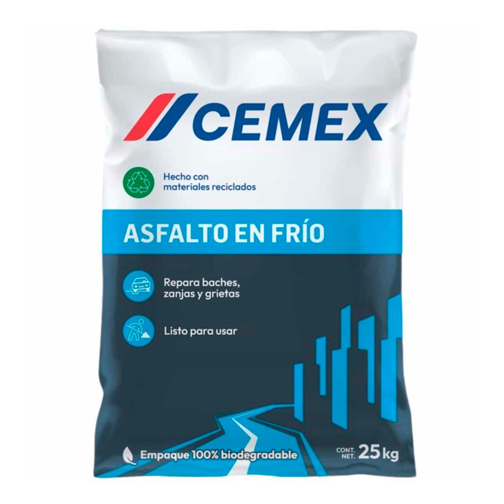 Asfalto en Frío Cemex 25kg Para Tapar Baches