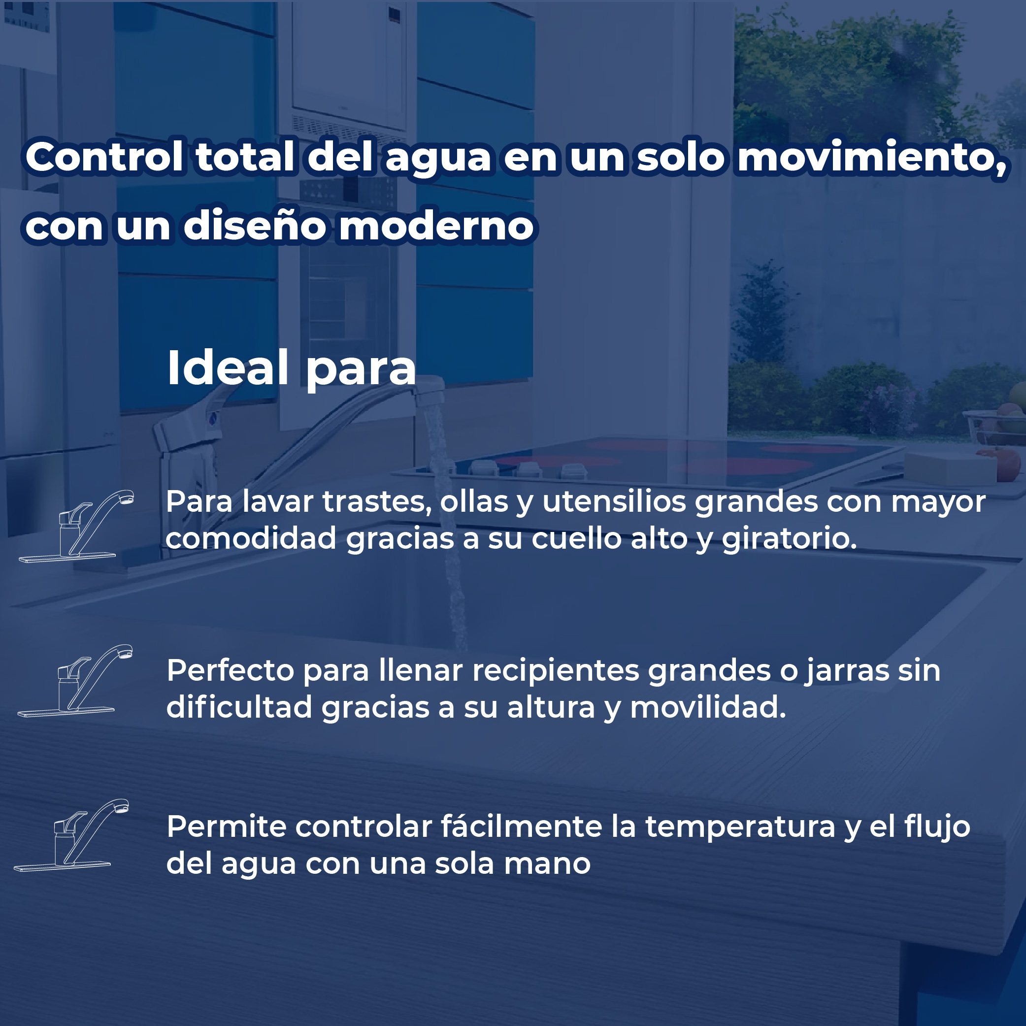 Llave Monomando Para Fregadero Helvex Novus E-34 Cromo