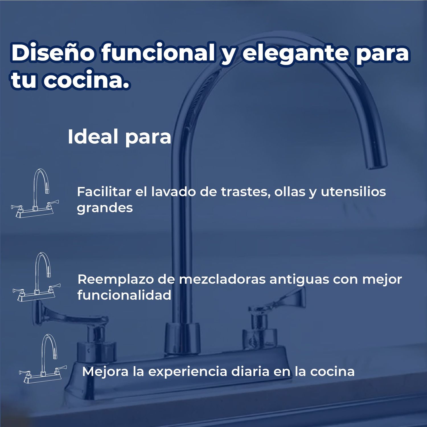 Mezcladora Para Fregadero Albatros Helvex Cromo HM-37