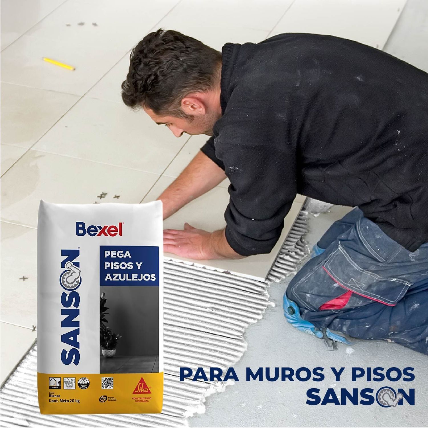 Adhesivo Sansón marca Bexel 20 kg Blanco