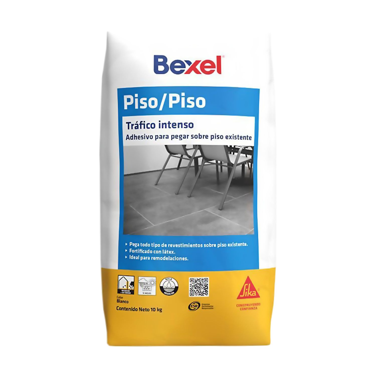 Adhesivo Piso/Piso Tráfico Intenso Bexel 10 kg Blanco