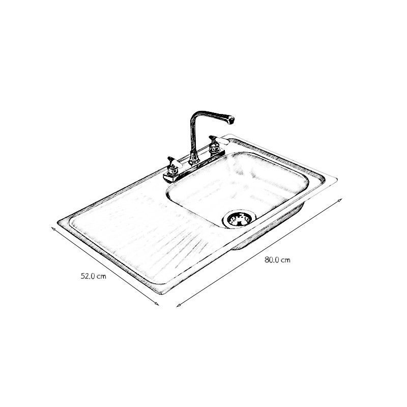 Fregadero Eb Técnica Acero Inoxidable 80 x 52 cm K101