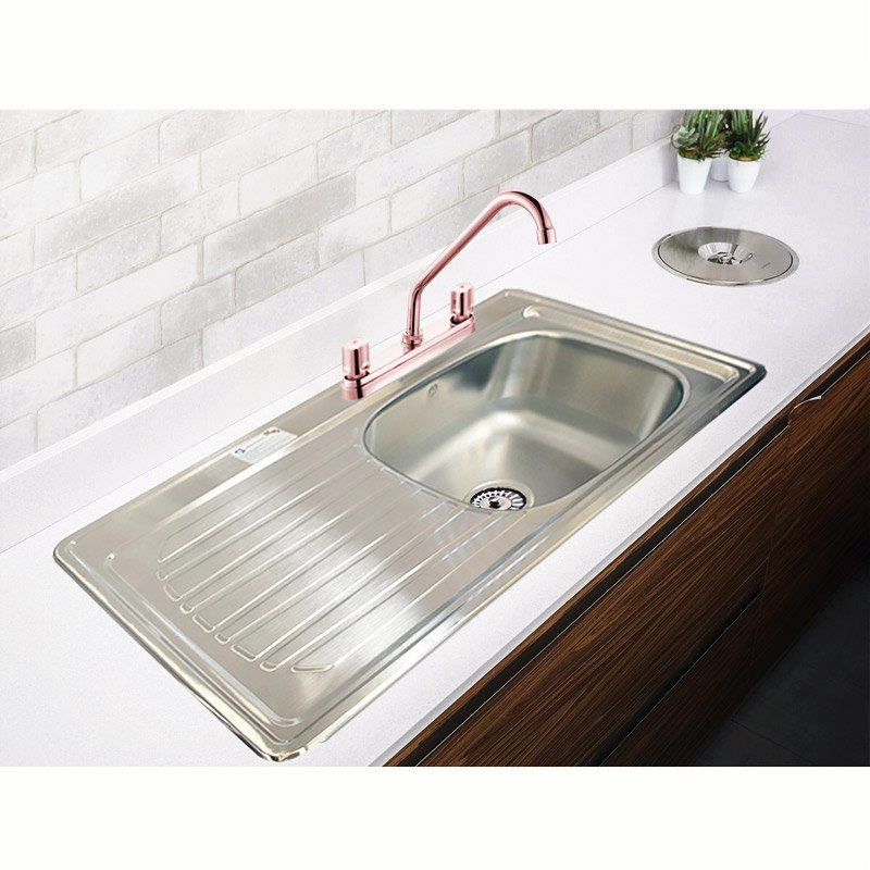 Fregadero con Escurridor Izquierdo Acero Inoxidable C-101