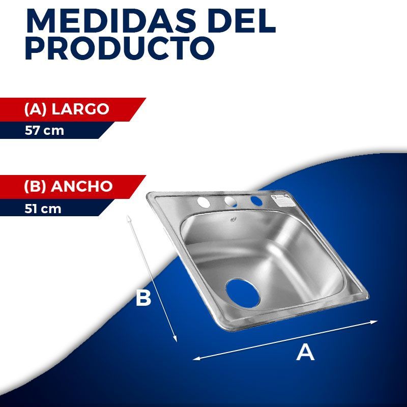 Fregadero C200 marca Eb Técnica 57 x 51 cm 1 tina