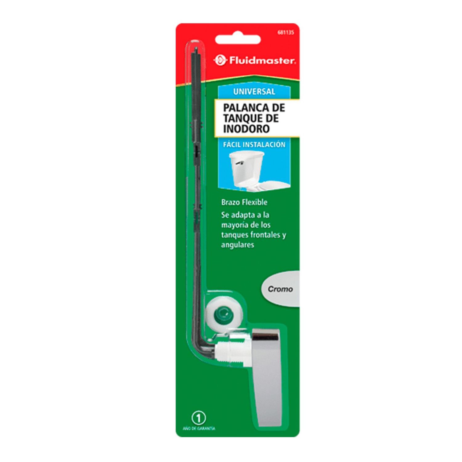 Palanca Manija Para Inodoro Frontal Cromada Fluidmaster