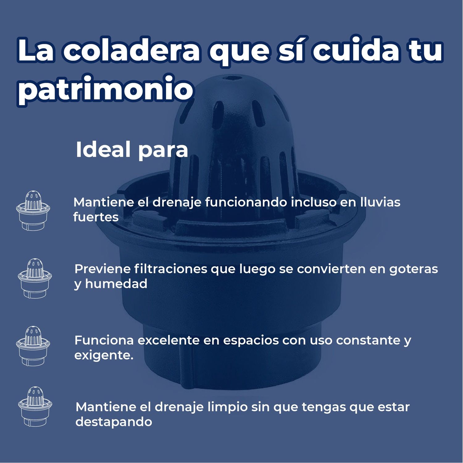 Coladera de Cúpula para Azotea Helvex 444