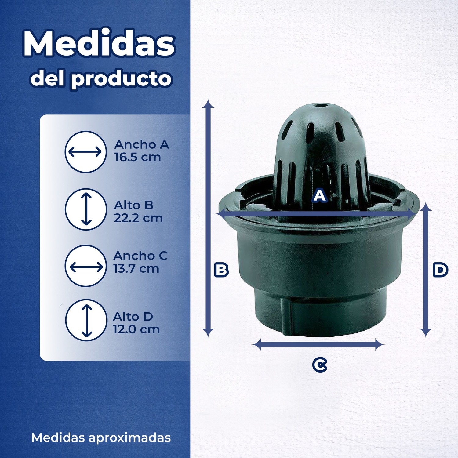 Coladera de Cúpula para Azotea Helvex 444