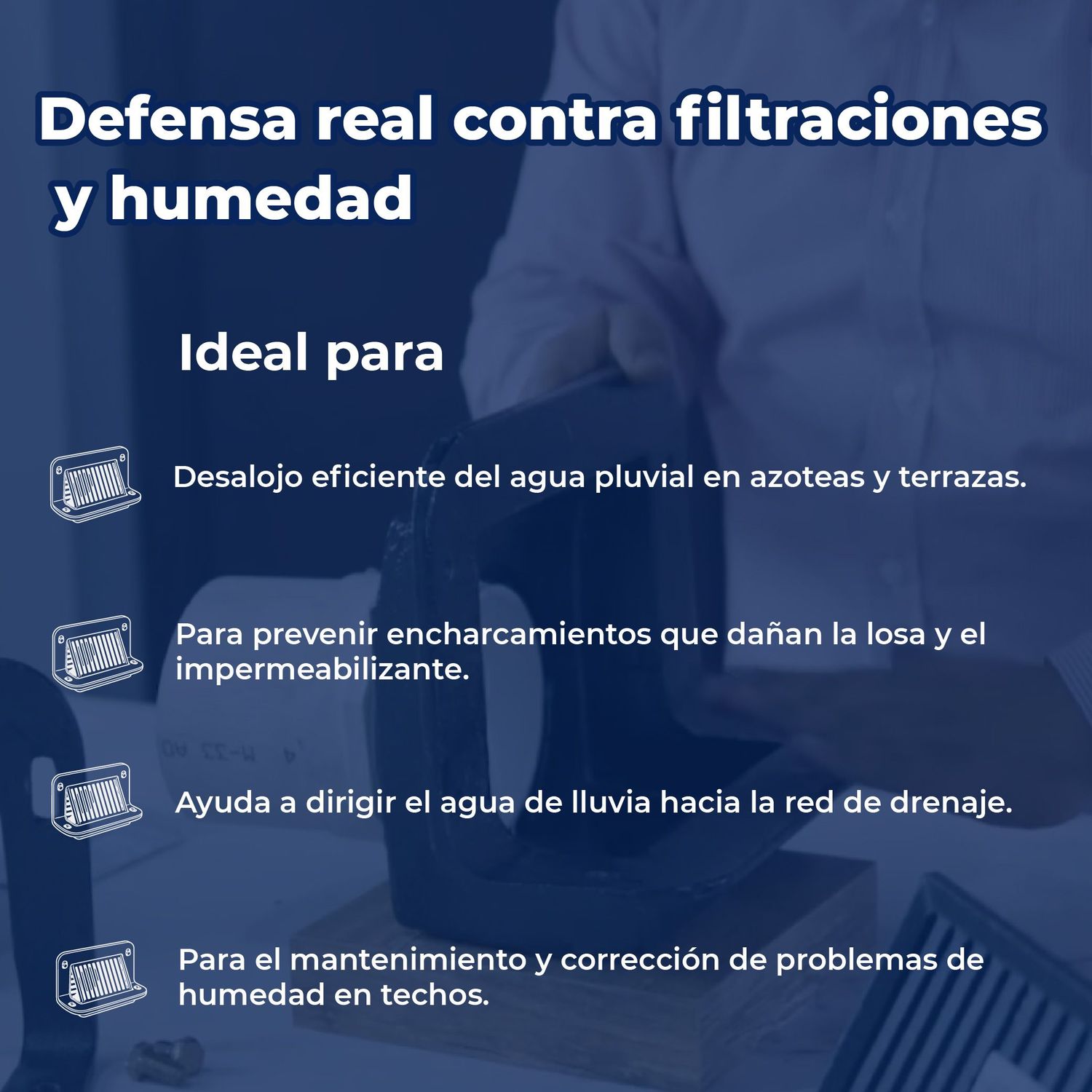 Coladera Pretil para Azotea Tubo 4 pulg de Roscar Helvex 4954