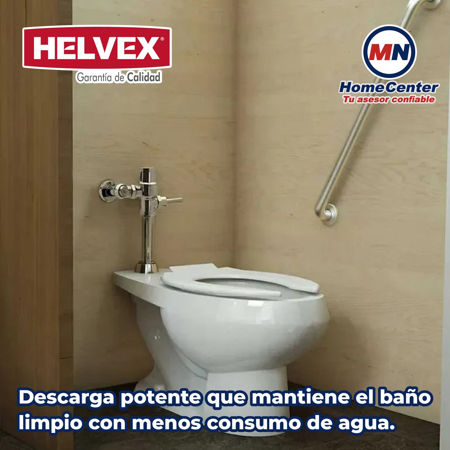 Fluxómetro de Manija para Taza 6 L Spud de 38 mm Helvex 110-38