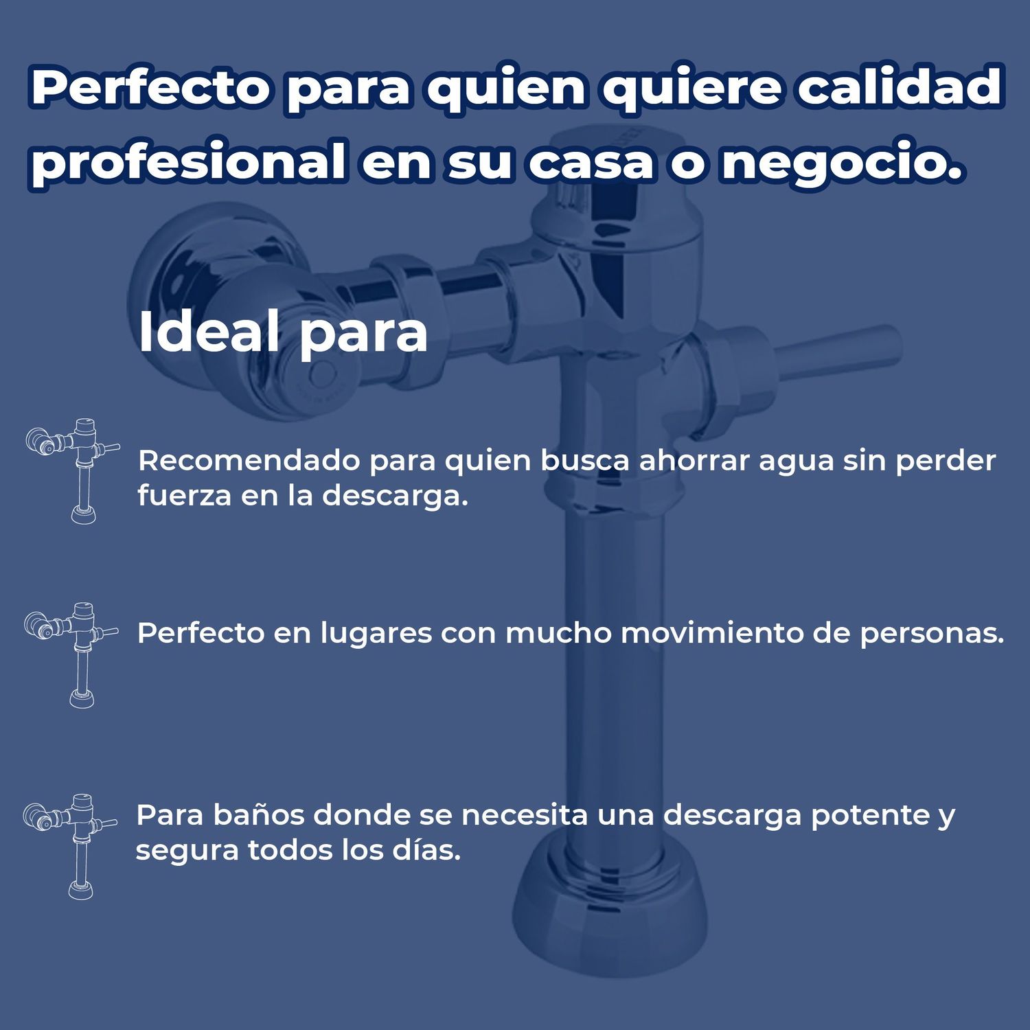 Fluxómetro de Manija para Taza 6 L Spud de 38 mm Helvex 110-38