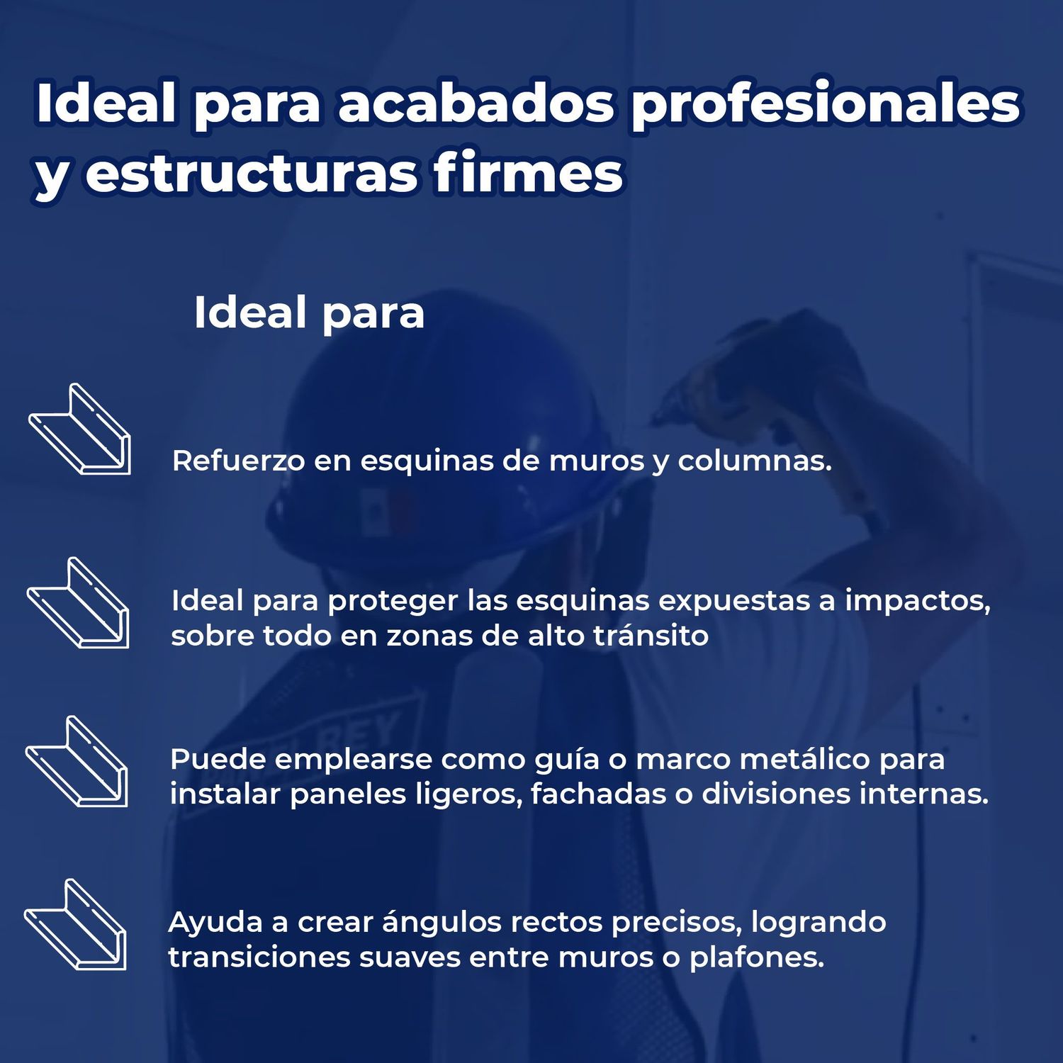 Esquinero metálico calibre 26 3.17X2.44 M