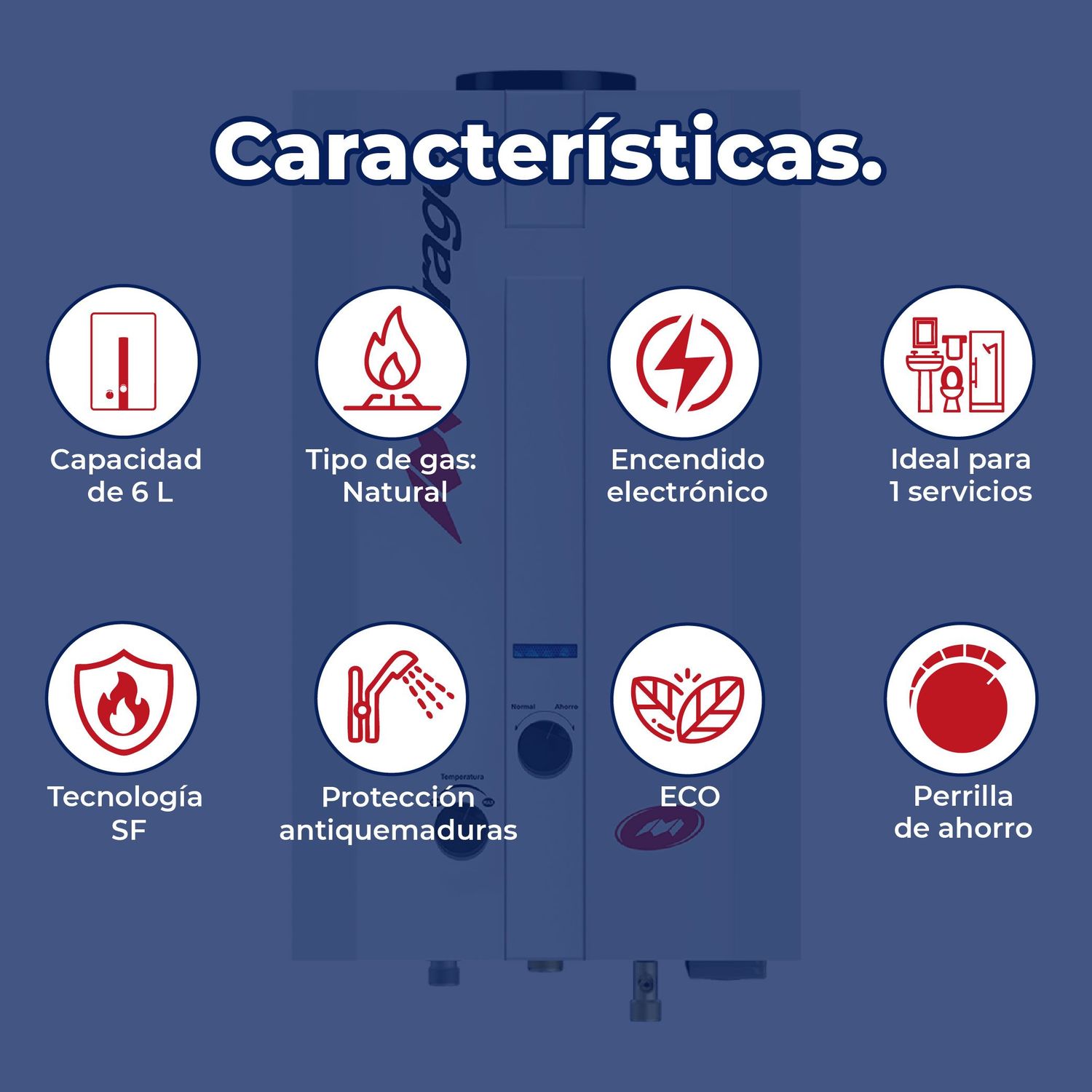 Calentador De Paso Mirage 6 L Gas Natural Incluye Maxiboiler